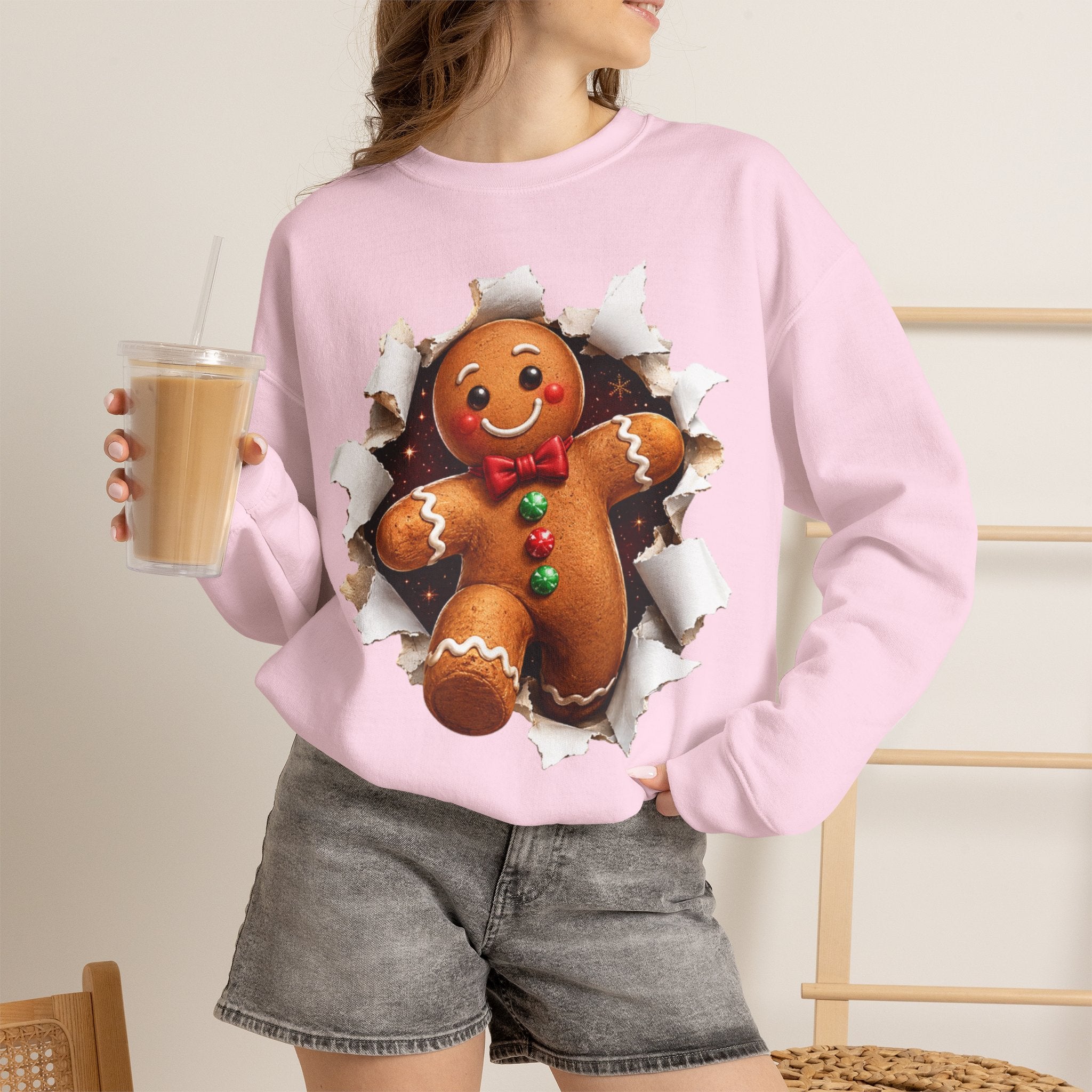 Gingerbread Man Christmas Crewneck Sweatshirt