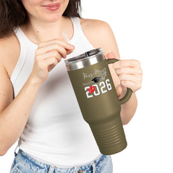 2026 Insulated Travel Mug, 40oz, Stylish Drinkware for On-the-Go, Ideal for Graduations, Hot & Cold Beverages, Outdoor Adventures