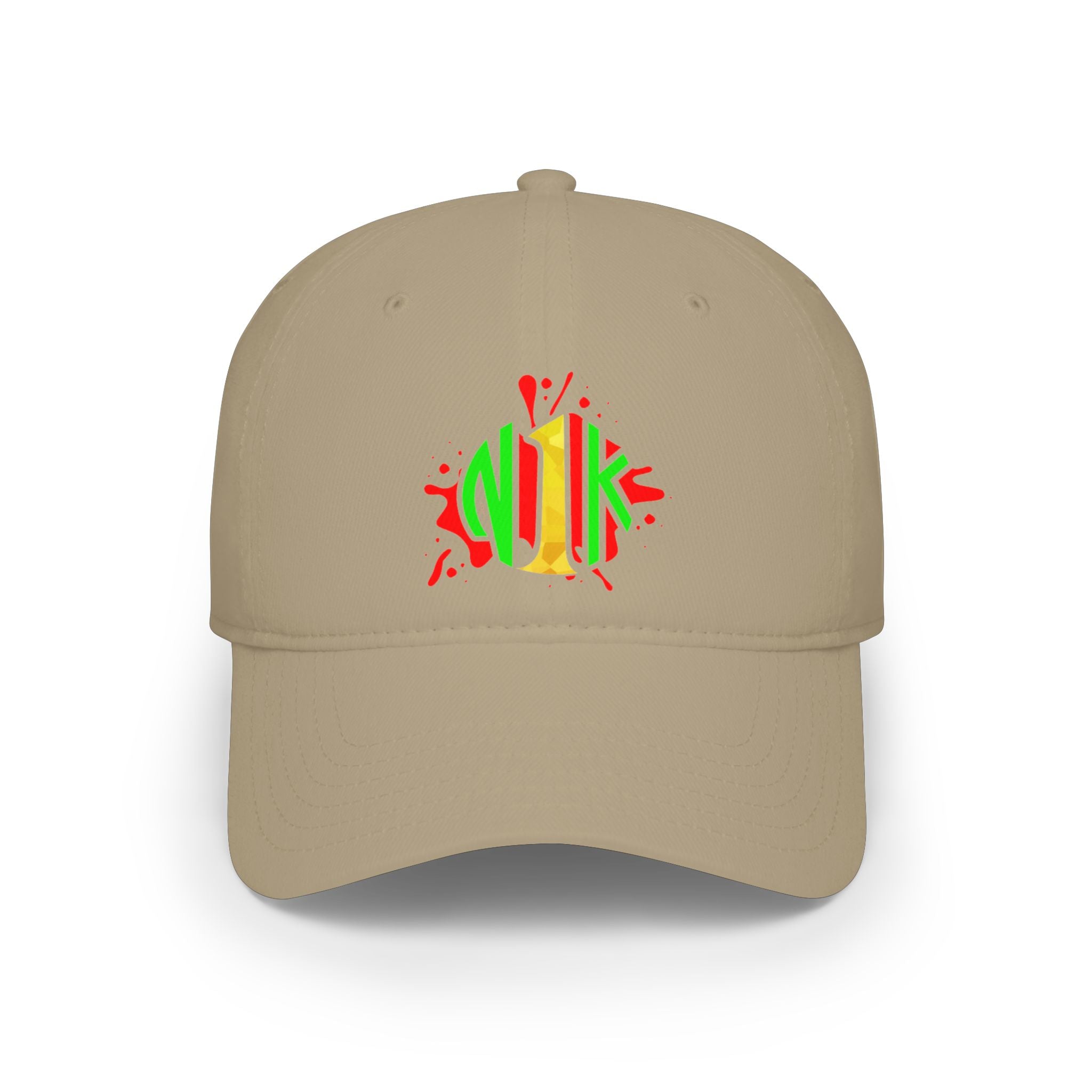 Custom Logo Low Profile Baseball Cap — Retro Splash Embroidered Logo