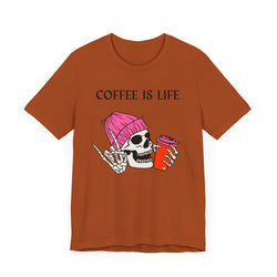 Skeleton Coffee Is Life Unisex Jersey Short Sleeve Tee