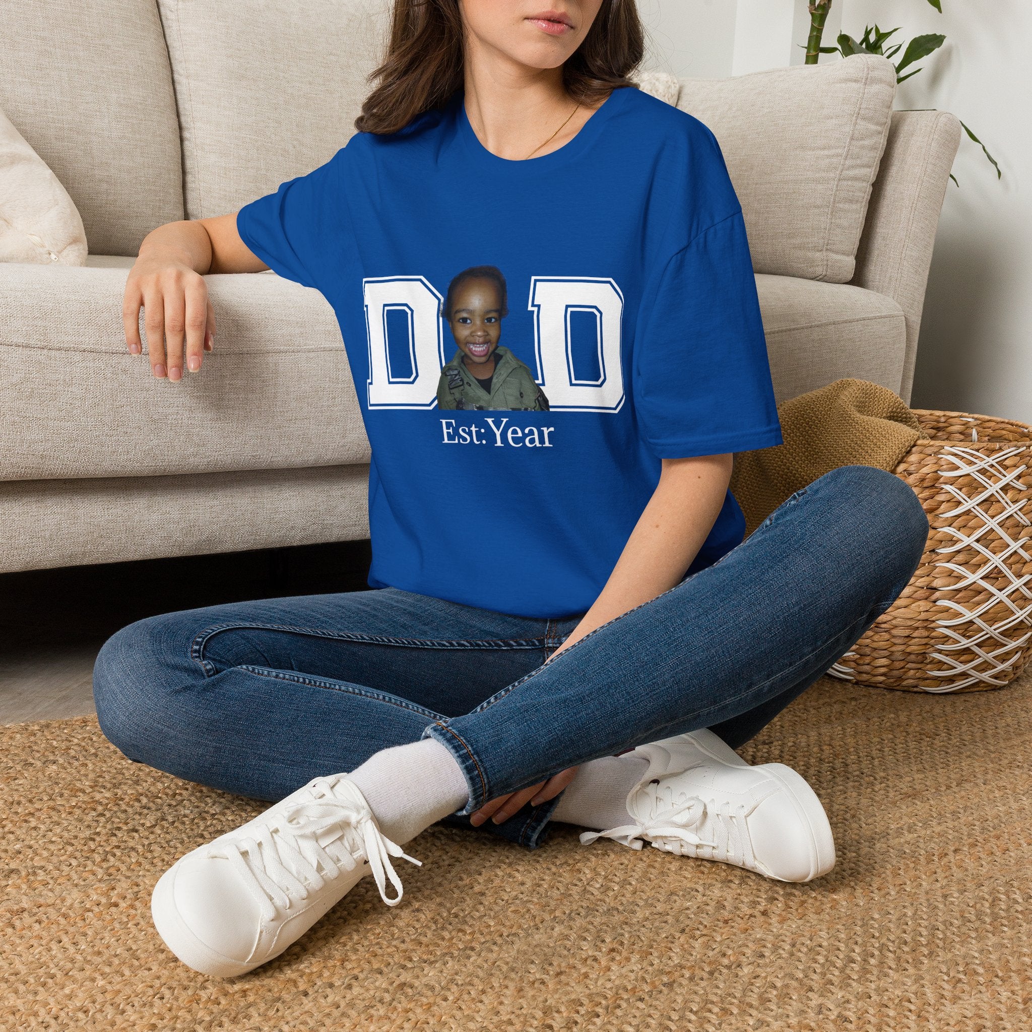 Celebrate dad with a custum t-shirt just add photo & birth year
