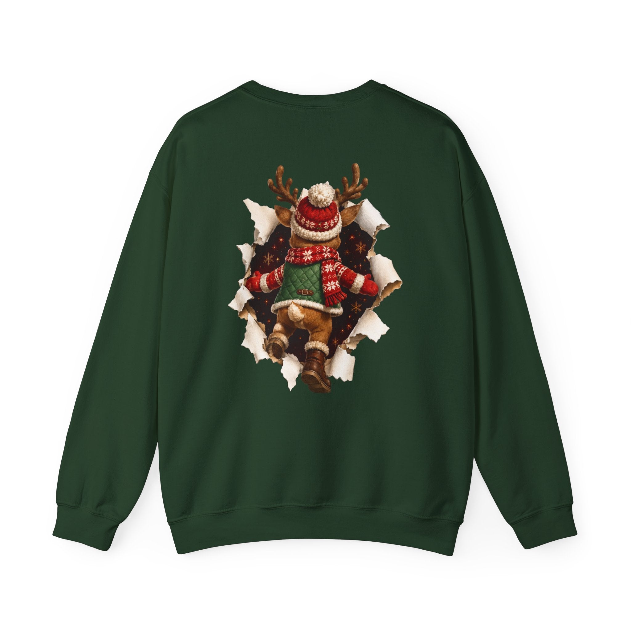 Festive Christmas Reindeer Crewneck Sweatshirt