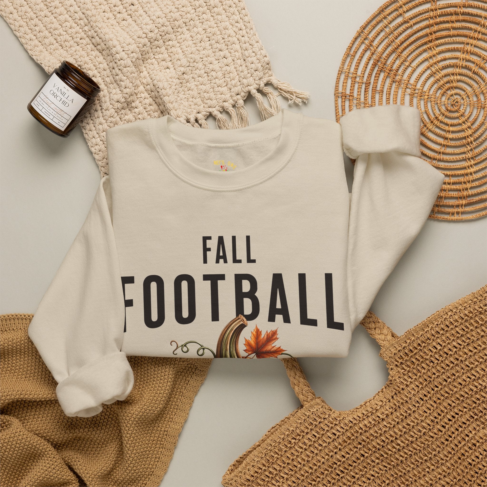 Fall Football Pumpkin Season Crewneck Sweatshirt