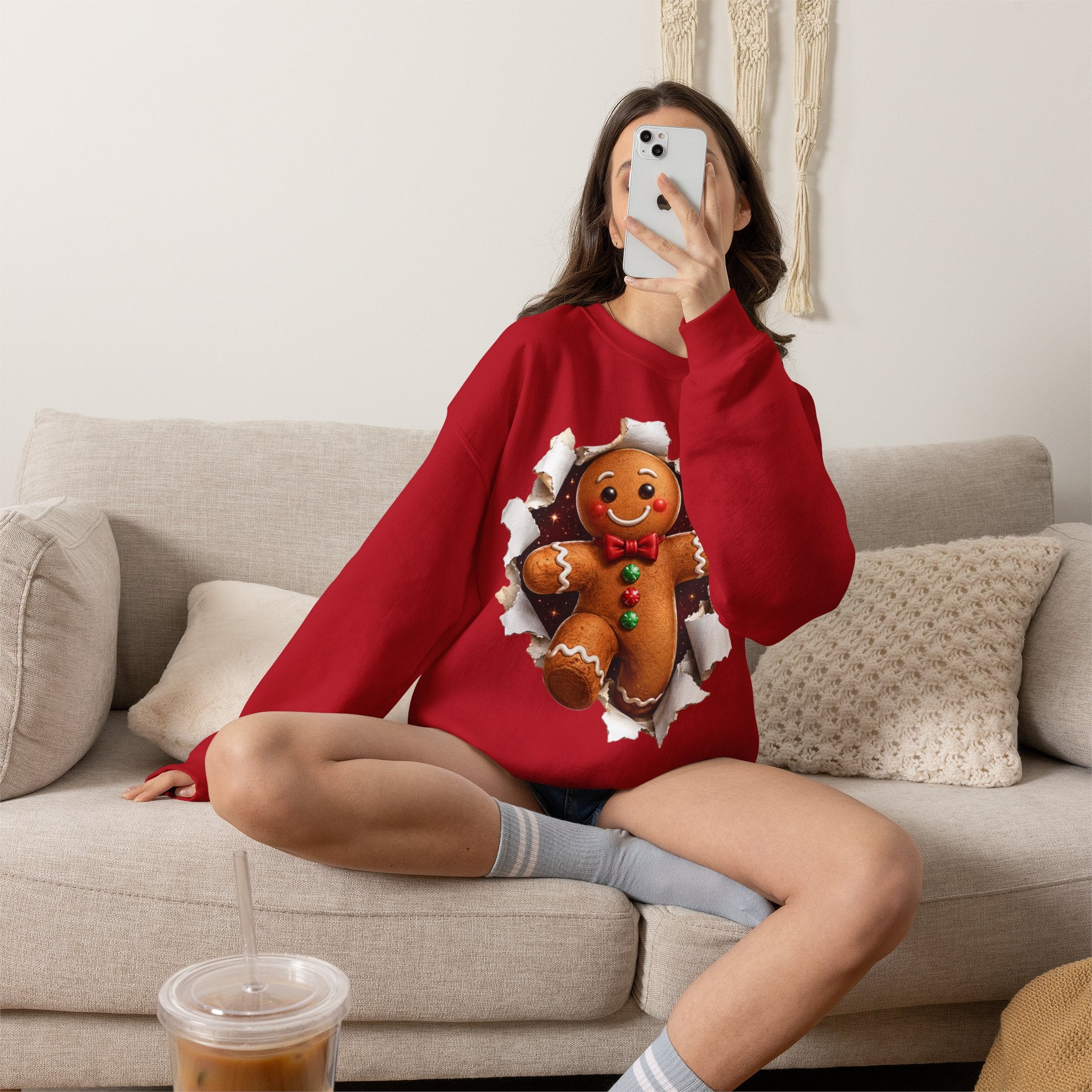 Gingerbread Man Christmas Crewneck Sweatshirt