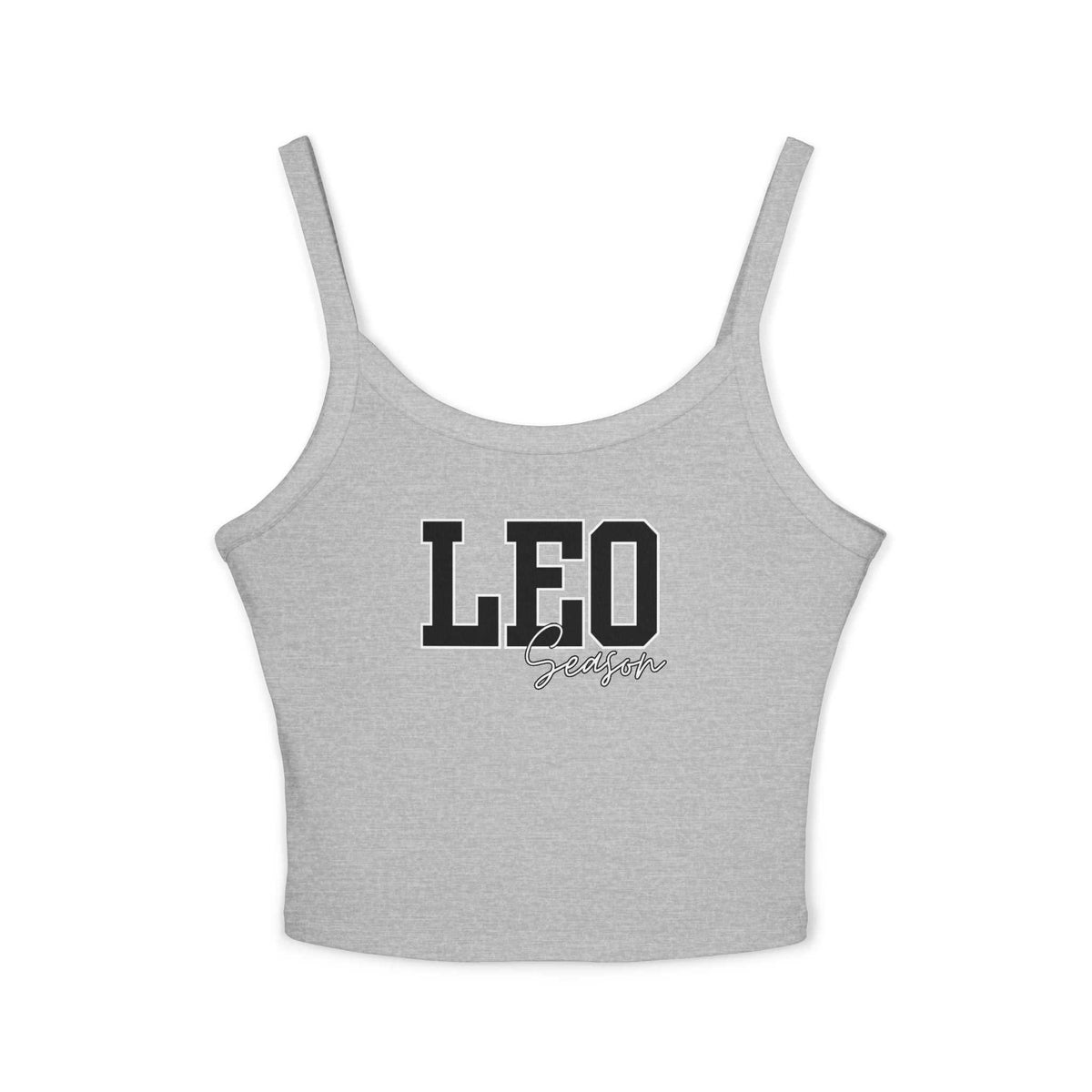 Women's Spaghetti Strap Tank Top with Leo Design, Summer Vacation Top, Zodiac Sign Apparel, Casual Wear, Gift for Astrology Lovers