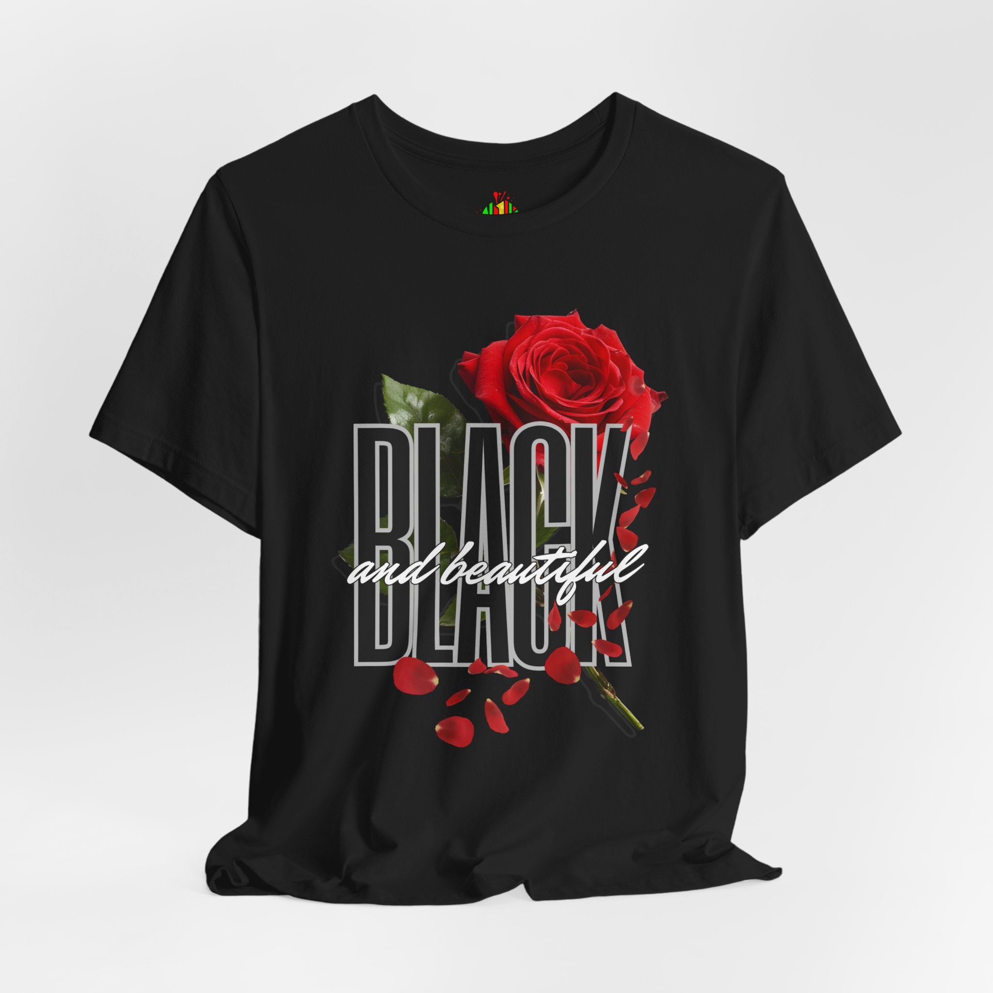 Black and Beautiful Unisex Tee, Floral Graphic Tee, Trendy T-Shirt, GiT-ShirtBlack and Beautiful Unisex Tee