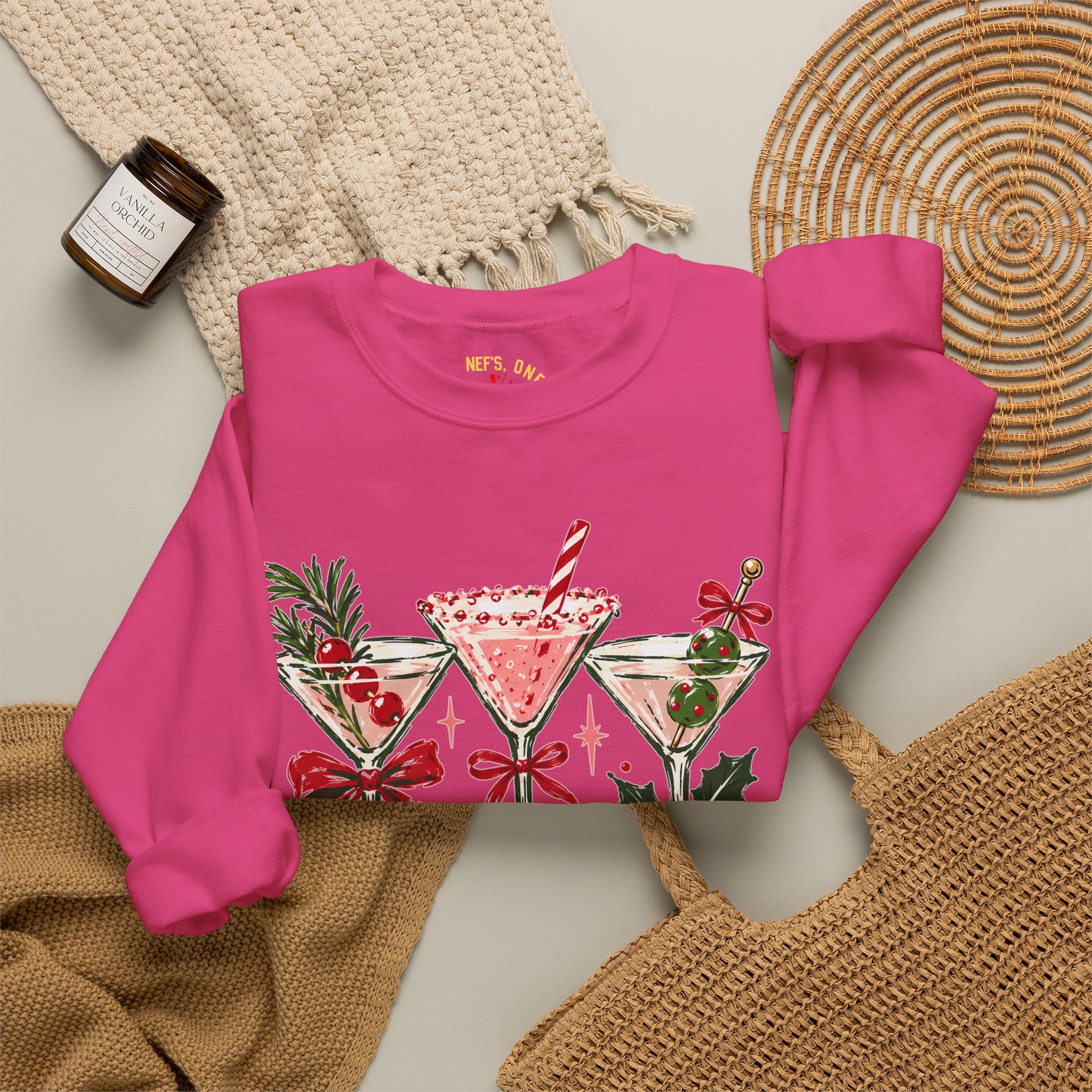 Merry Martinis Christmas Cocktail Crewneck Sweatshirt