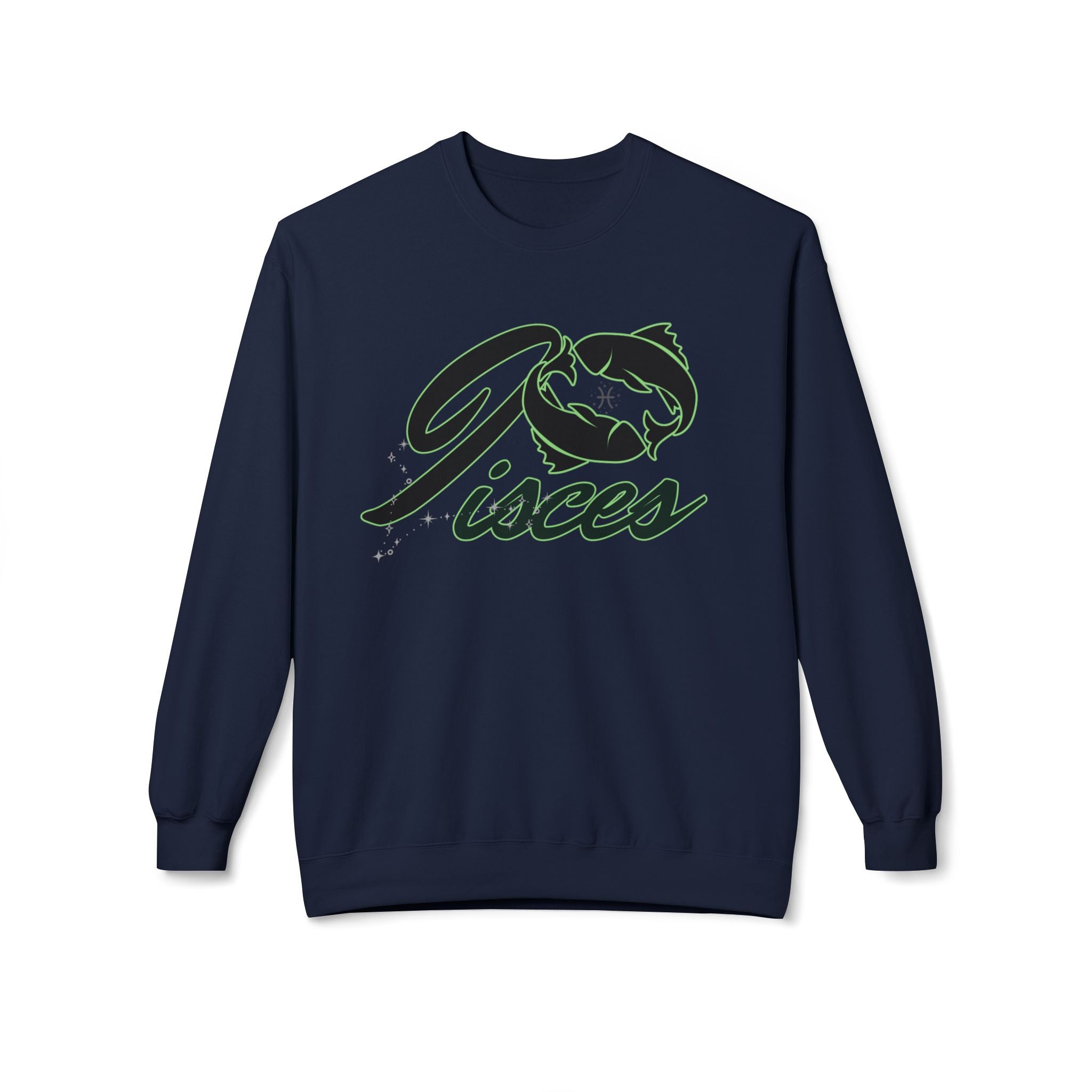 Pisces Zodiac Crewneck Sweatshirt — Astrological Fish Graphic
