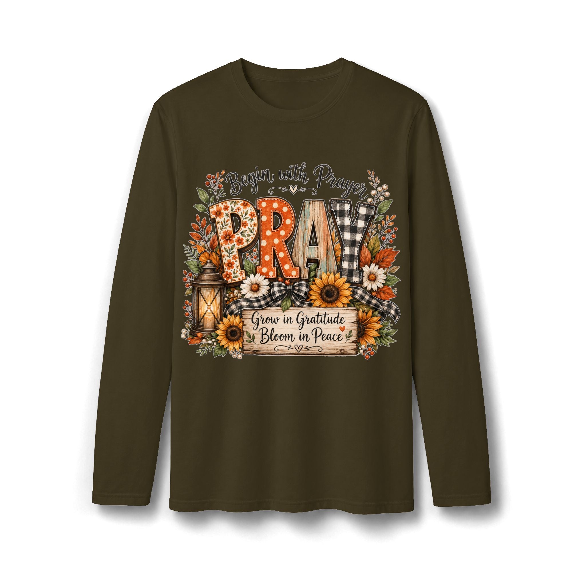 Pray Grow in Gratitude Long Sleeve T-Shirt