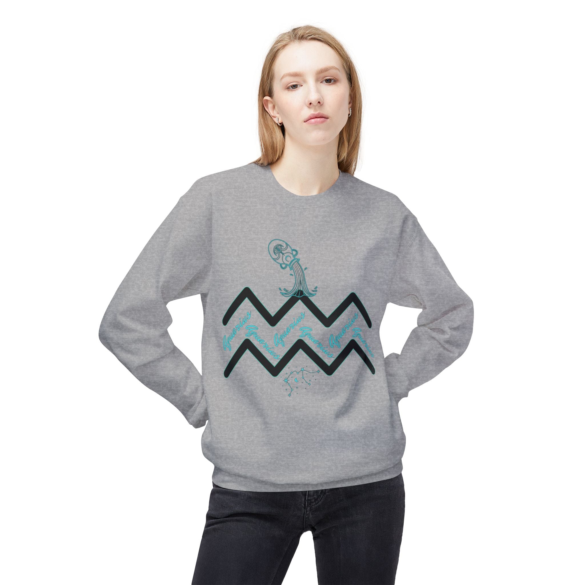 Aquarius Zodiac Sweatshirt — Water Wave Astrology Crewneck