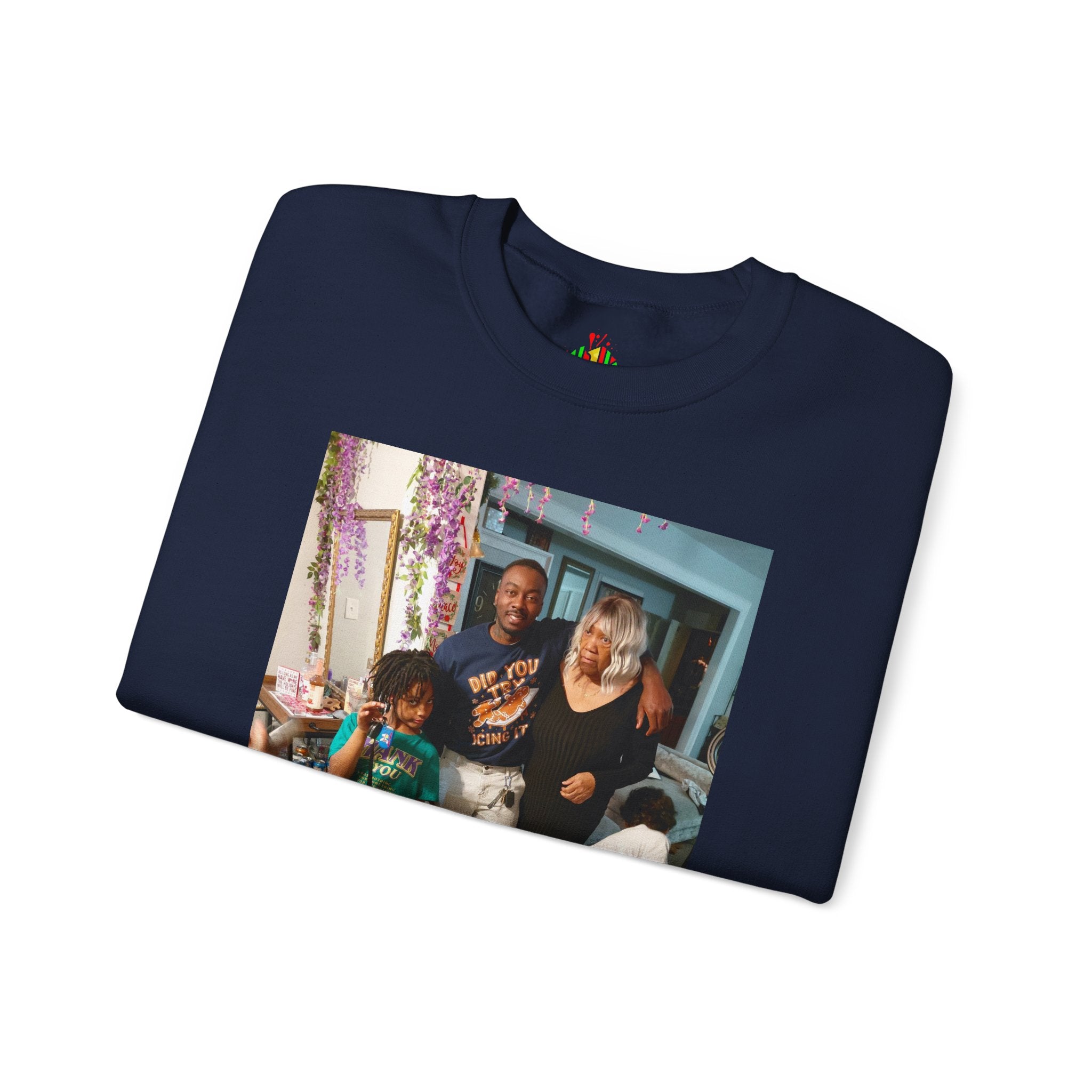 Personalized Photo Crewneck Sweatshirt — Custom Photo Front, 'Add Text' Back