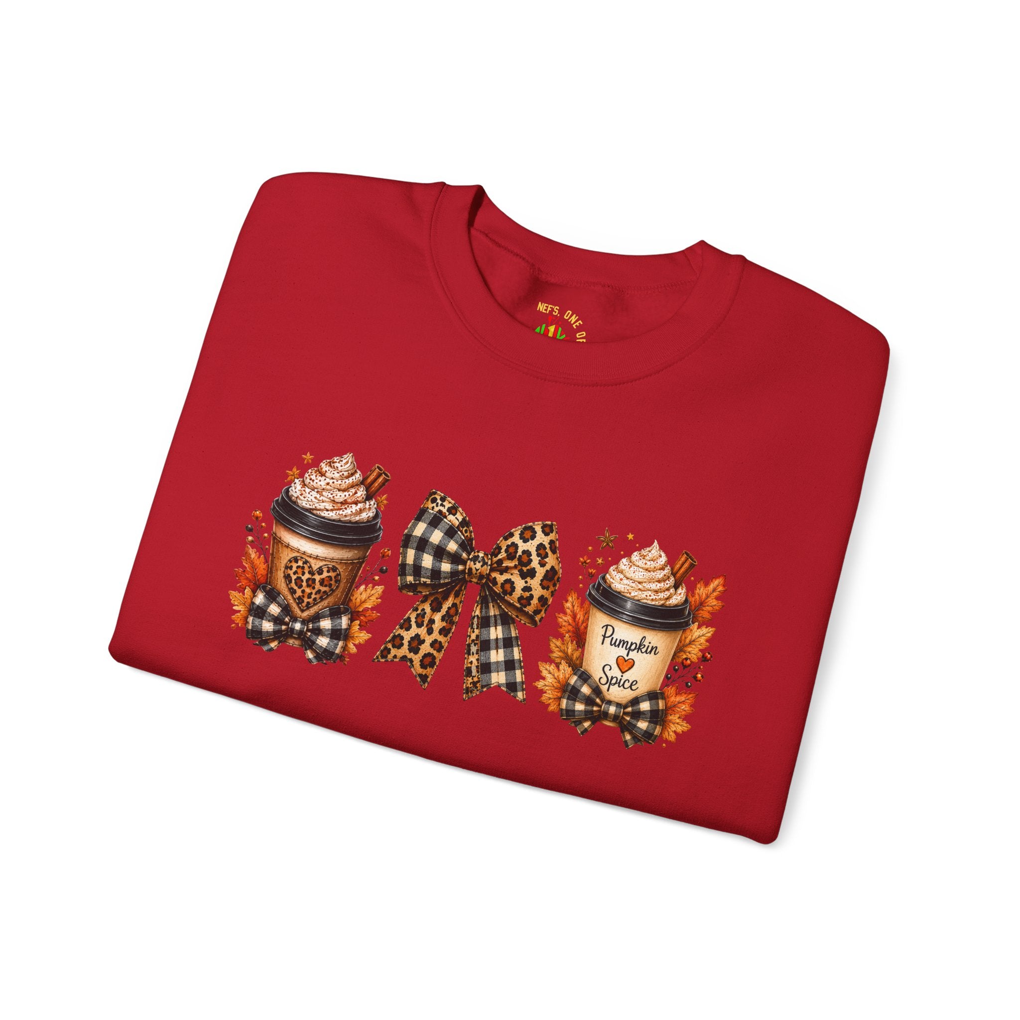 Festive Leopard Bow Christmas Crewneck Sweatshirt