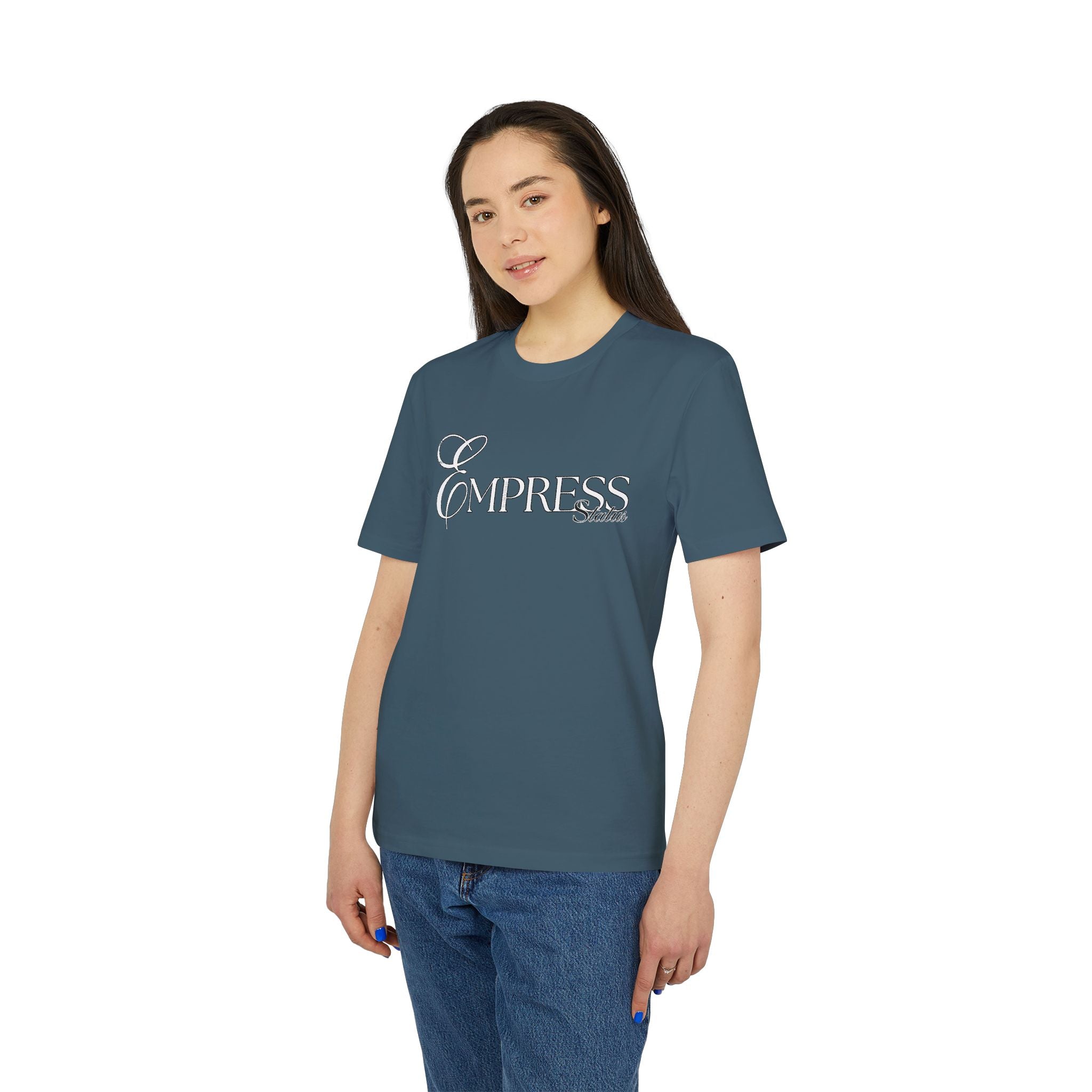 Empress Status Embroidered T-Shirt for Creators, Fashionable Graphic TT-ShirtEmpress Status Embroidered T-Shirt