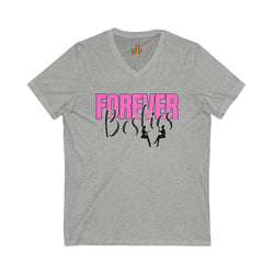Forever Besties V-Neck Tee, Friendship Gift, Best Friend Shirt, Cute Casual Wear, Birthday or Celebration Top