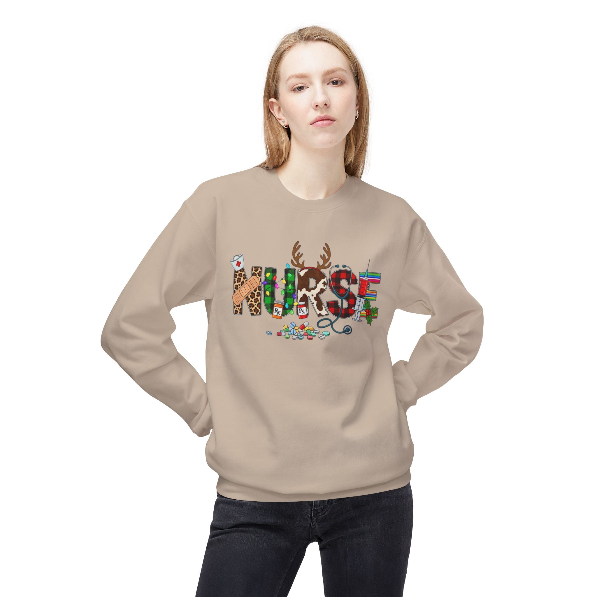 Nurse Christmas Crewneck Sweatshirt – Festive Medical Holiday Gift