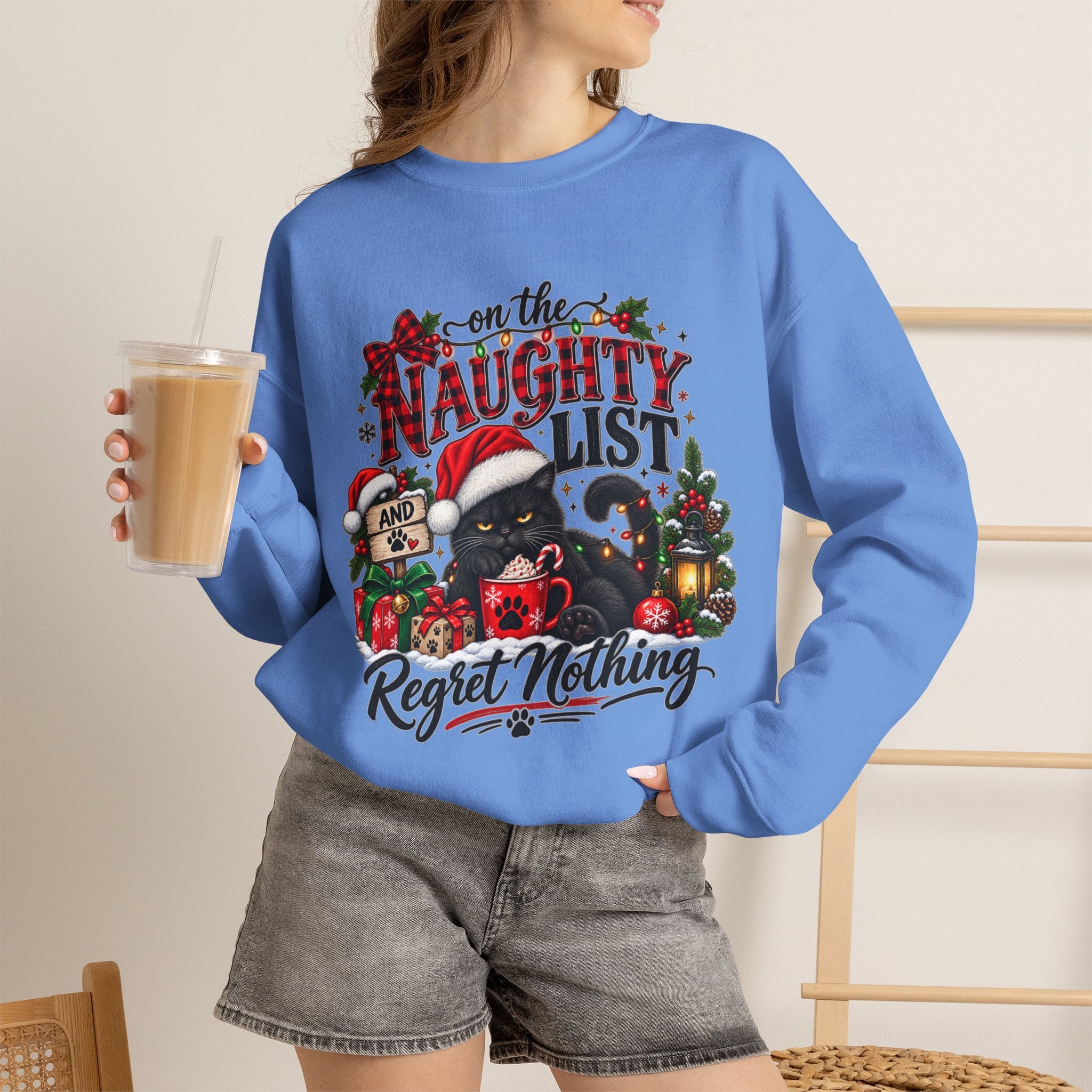 On the Naughty List Christmas Crewneck Sweatshirt