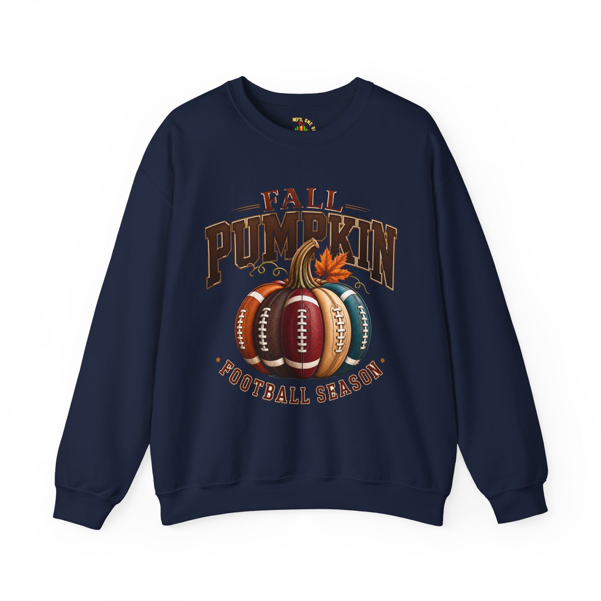 Fall Pumpkin Football Season Crewneck Sweatshirt
