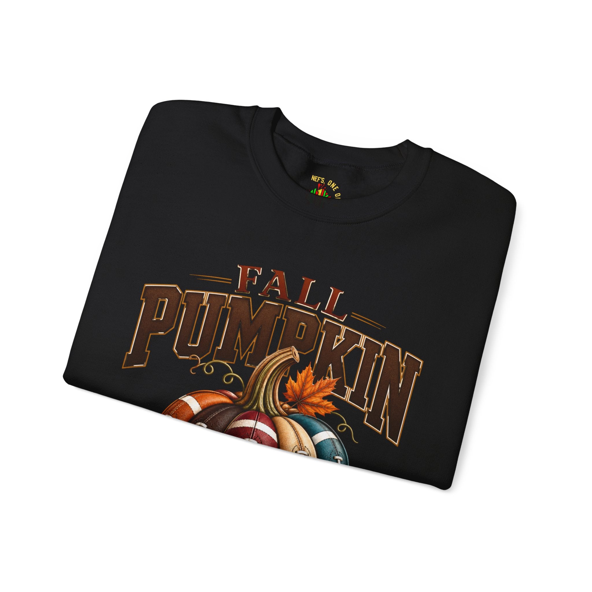 Fall Pumpkin Football Season Crewneck Sweatshirt