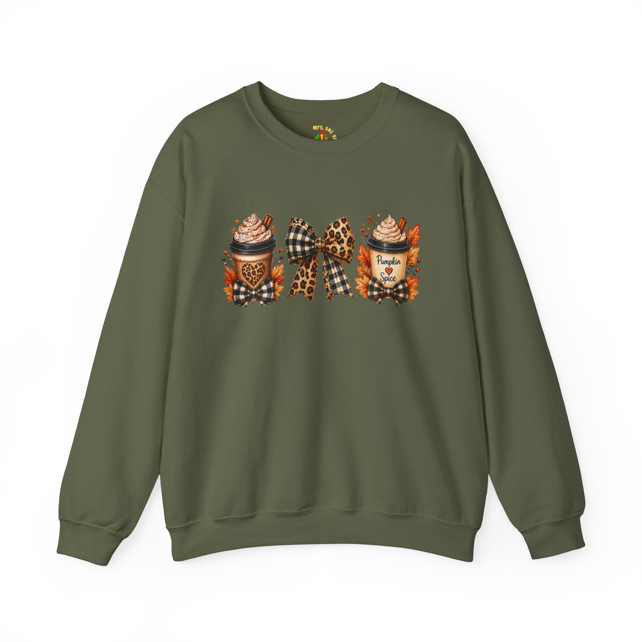 Festive Leopard Bow Christmas Crewneck Sweatshirt