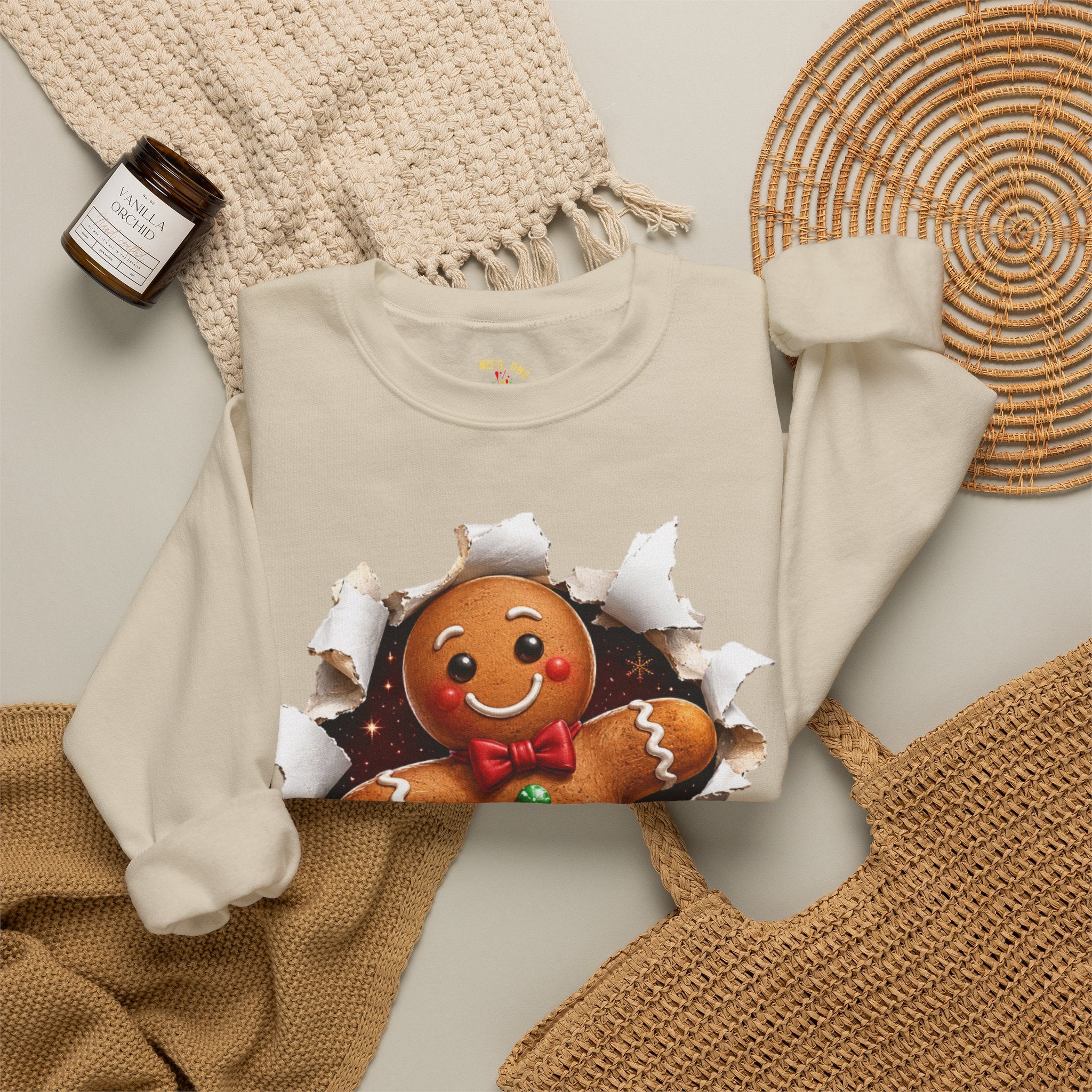 Gingerbread Man Christmas Crewneck Sweatshirt