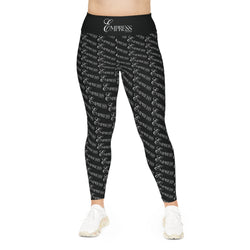 Empress Status Stylish Plus Size Leggings, All-Over Print Workout Pants, Comfortable Activewear, Everyday Lounge Leggings, Fashionable Plus Size Activewear
