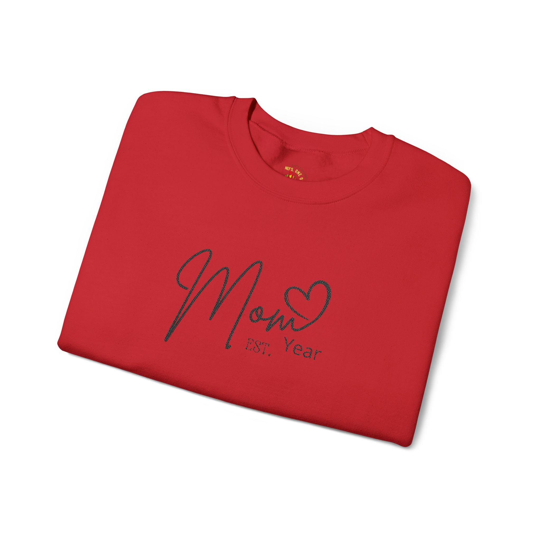 Mom Est. Year Embroidered Customizable Crewneck Sweatshirt