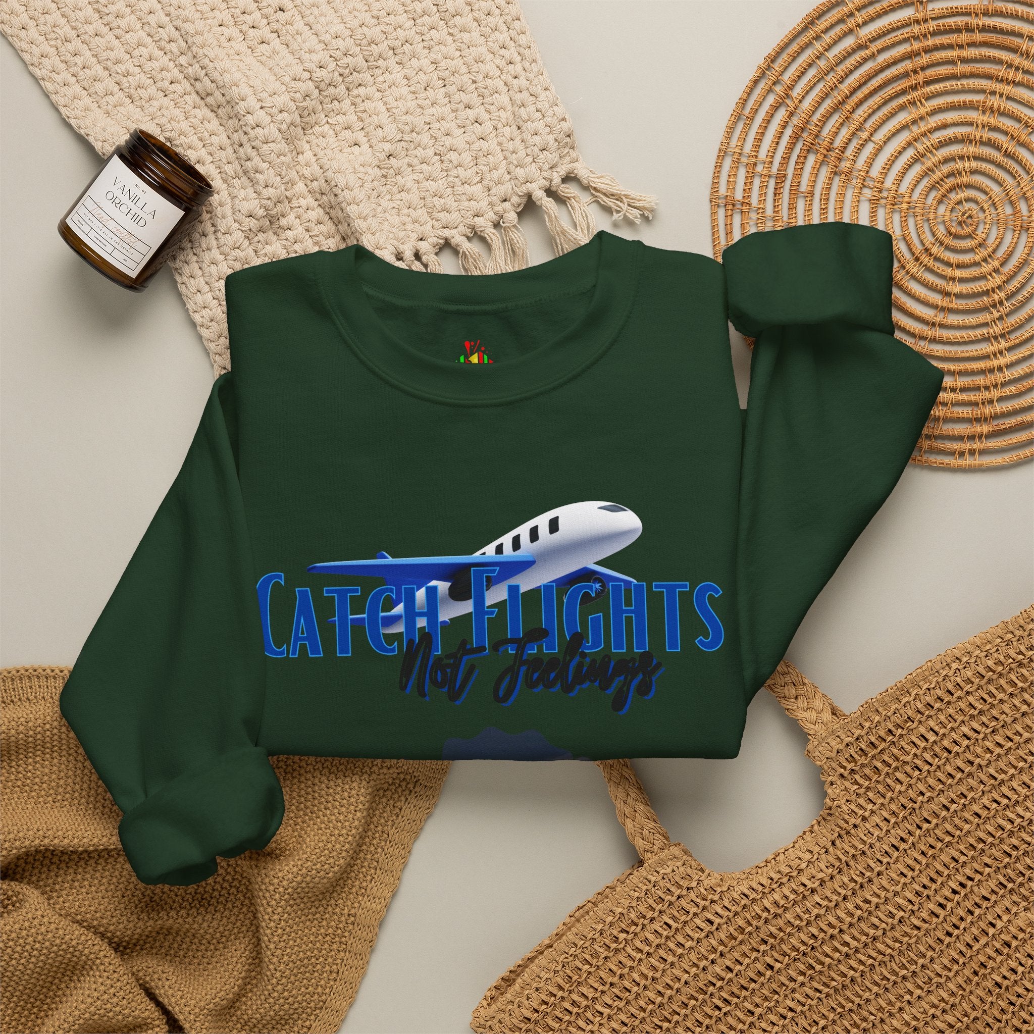 Catch Flights Not Feelings Unisex Heavy Blend™ Crewneck Sweatshirt