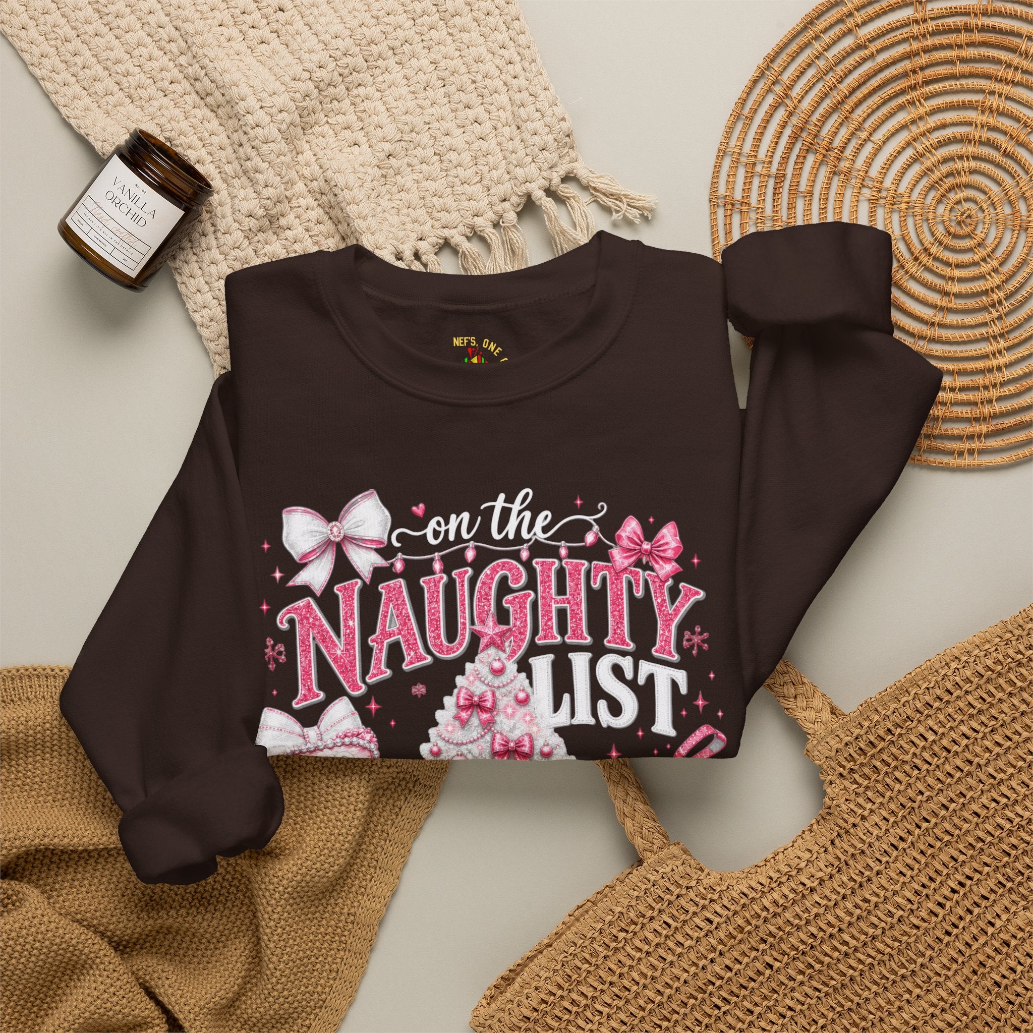 On the Naughty List Christmas Crewneck Sweatshirt