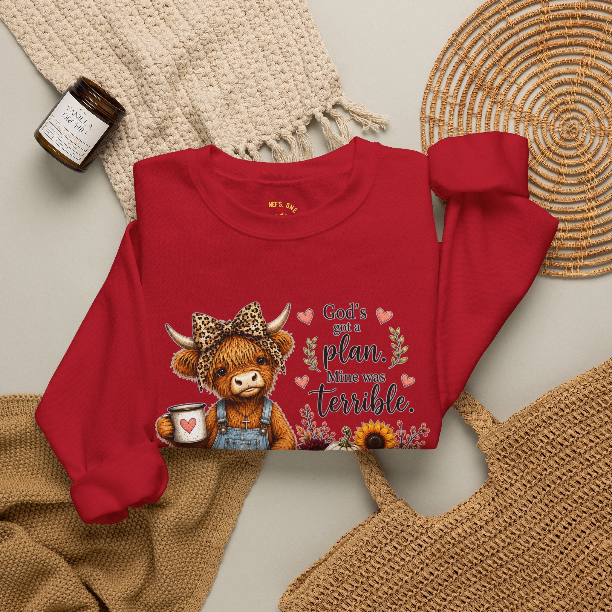 God’s Plan, Mine Was Terrible Bear Fall Crewneck Sweatshirt