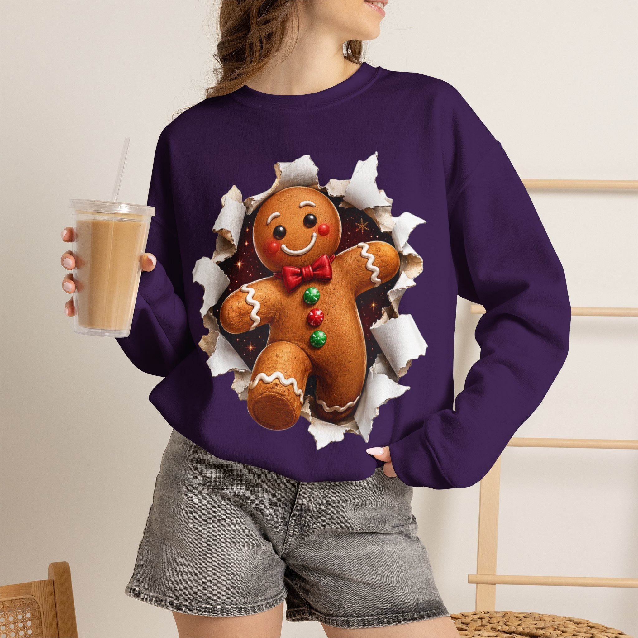 Gingerbread Man Christmas Crewneck Sweatshirt