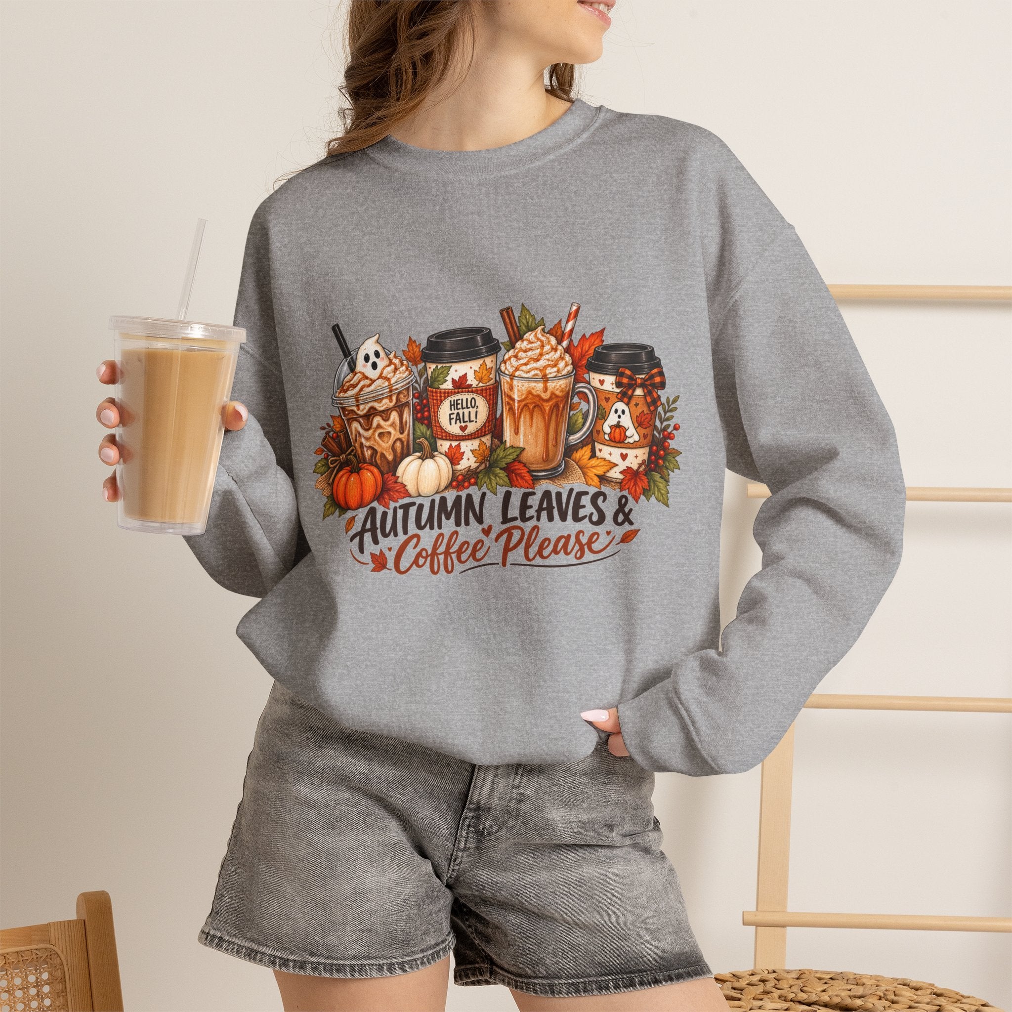 Autumn Leaves & Coffee Please Sweatshirt