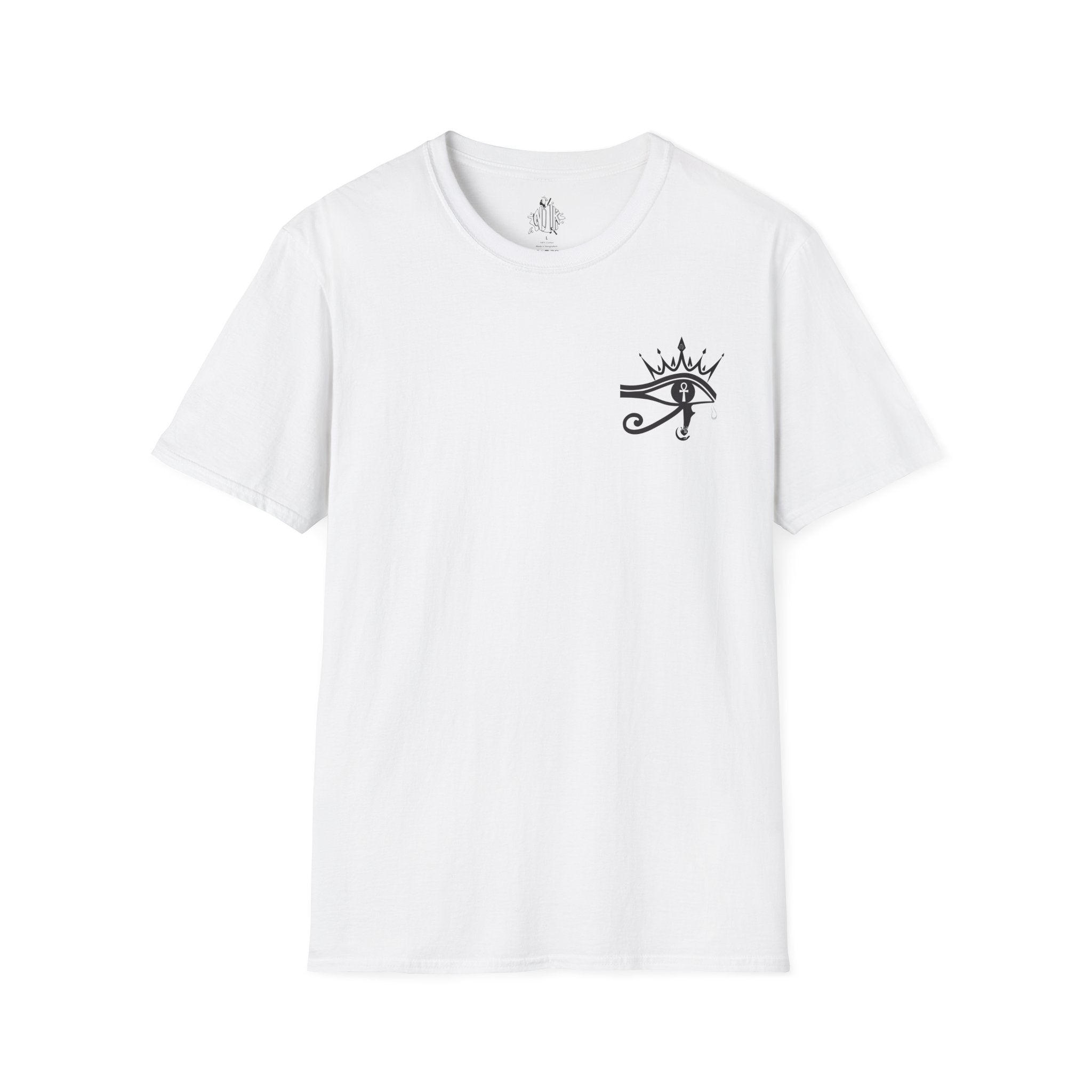 Eye of Horus Chest Logo Empress Tee — Minimal Egyptian Symbol T-Shirt
