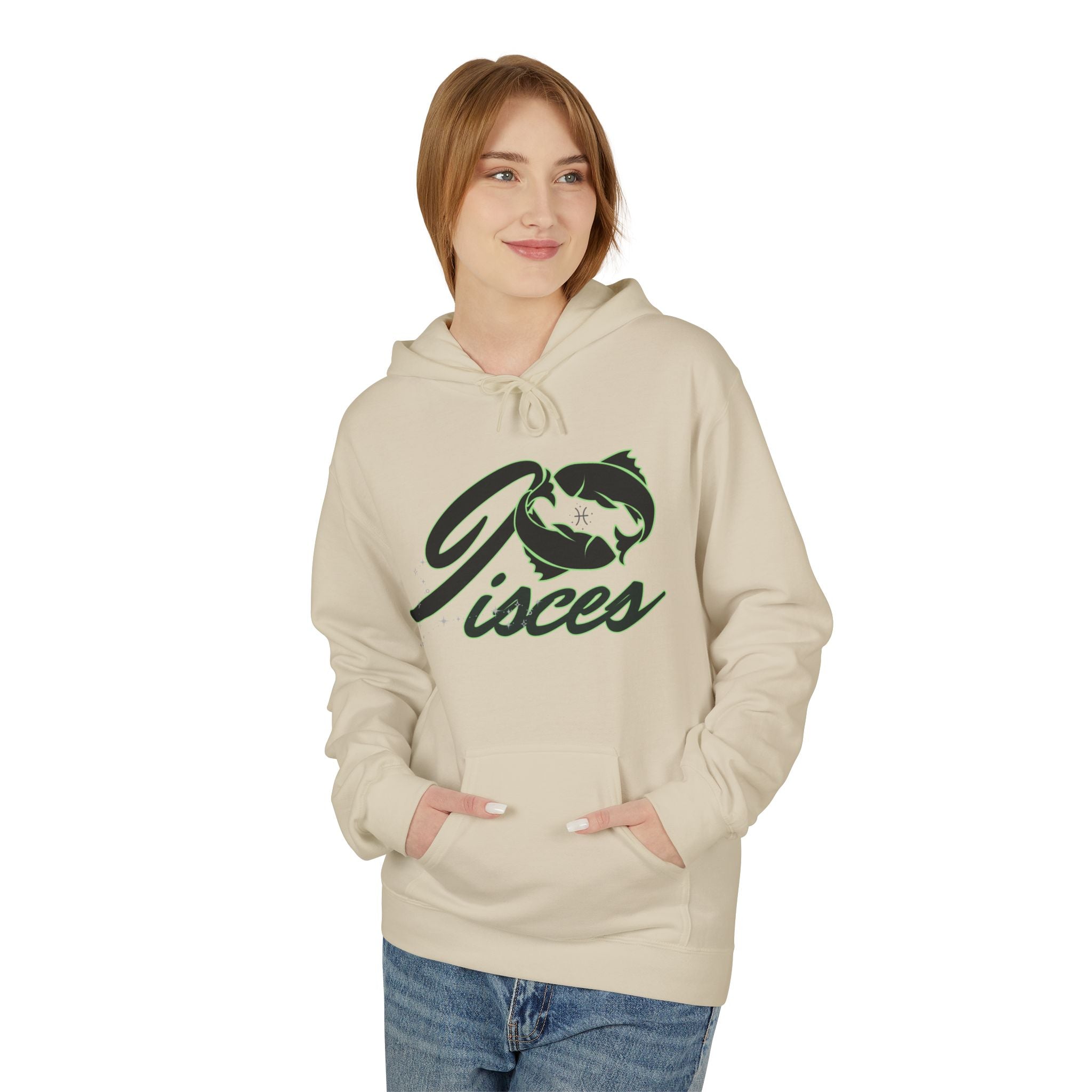 Pisces Zodiac Hoodie — Astrological Sign Hoodie with Fish Script Design
