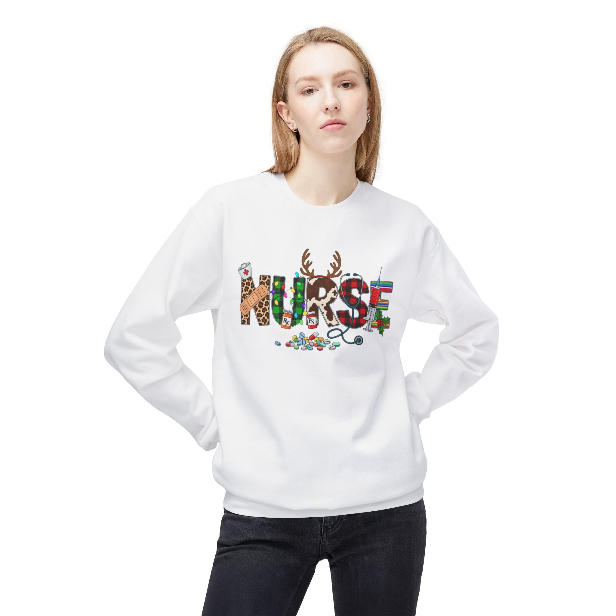 Nurse Christmas Crewneck Sweatshirt – Festive Medical Holiday Gift