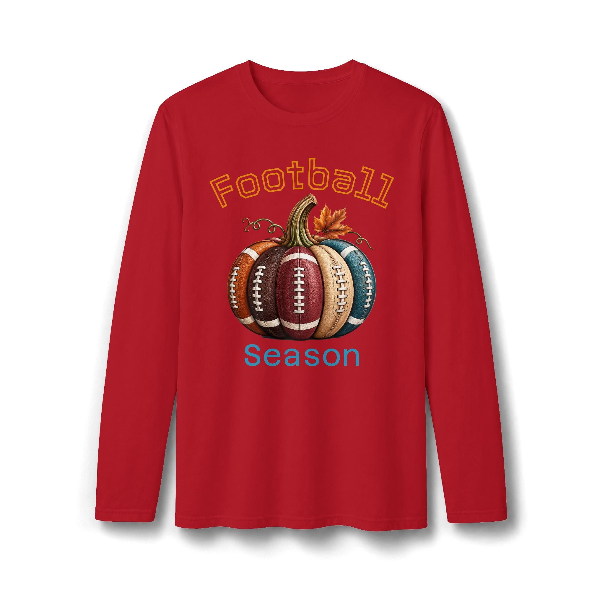 Football Season Autumn Pumpkin Long Sleeve T-Shirt