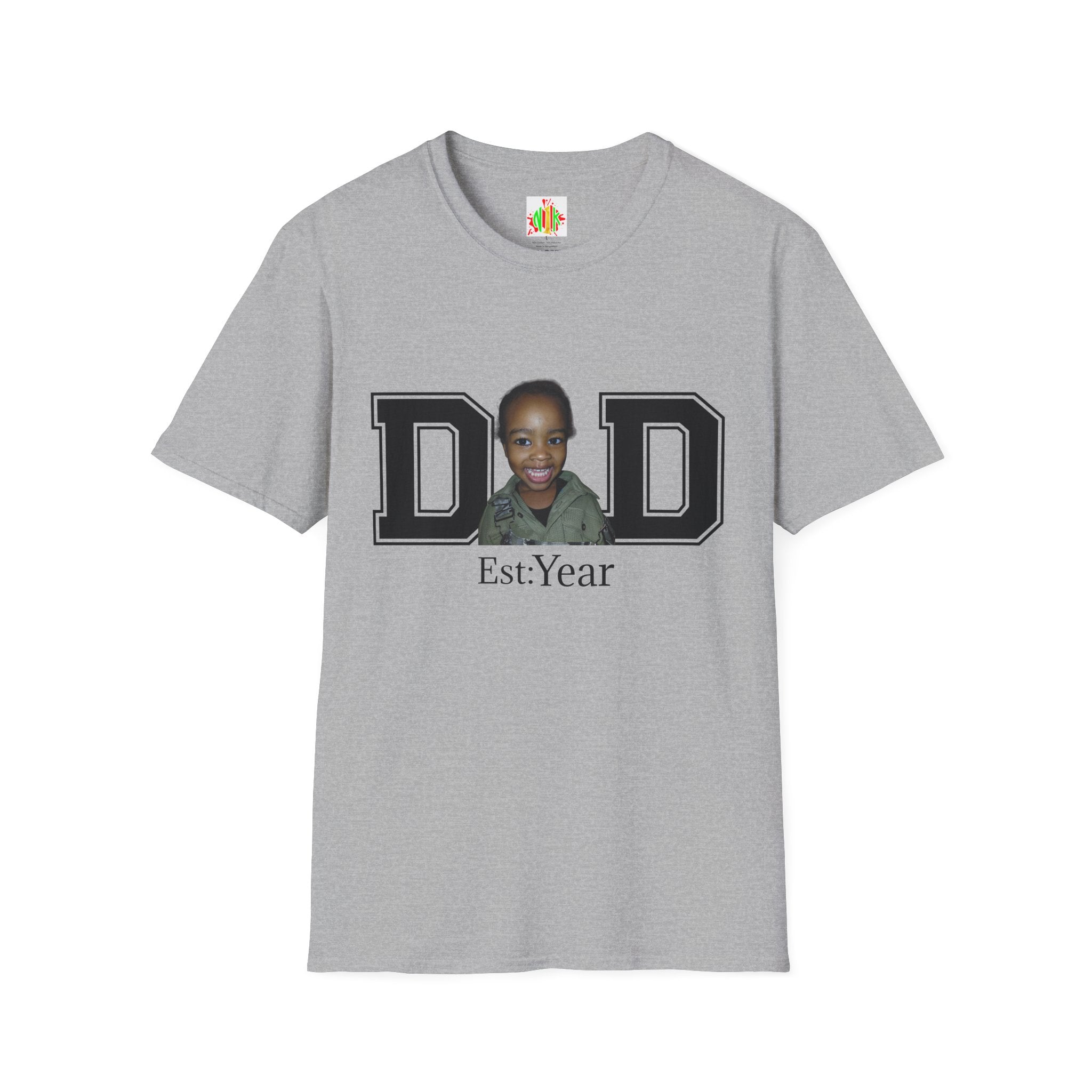 Celebrate dad with a custum t-shirt just add photo & birth year