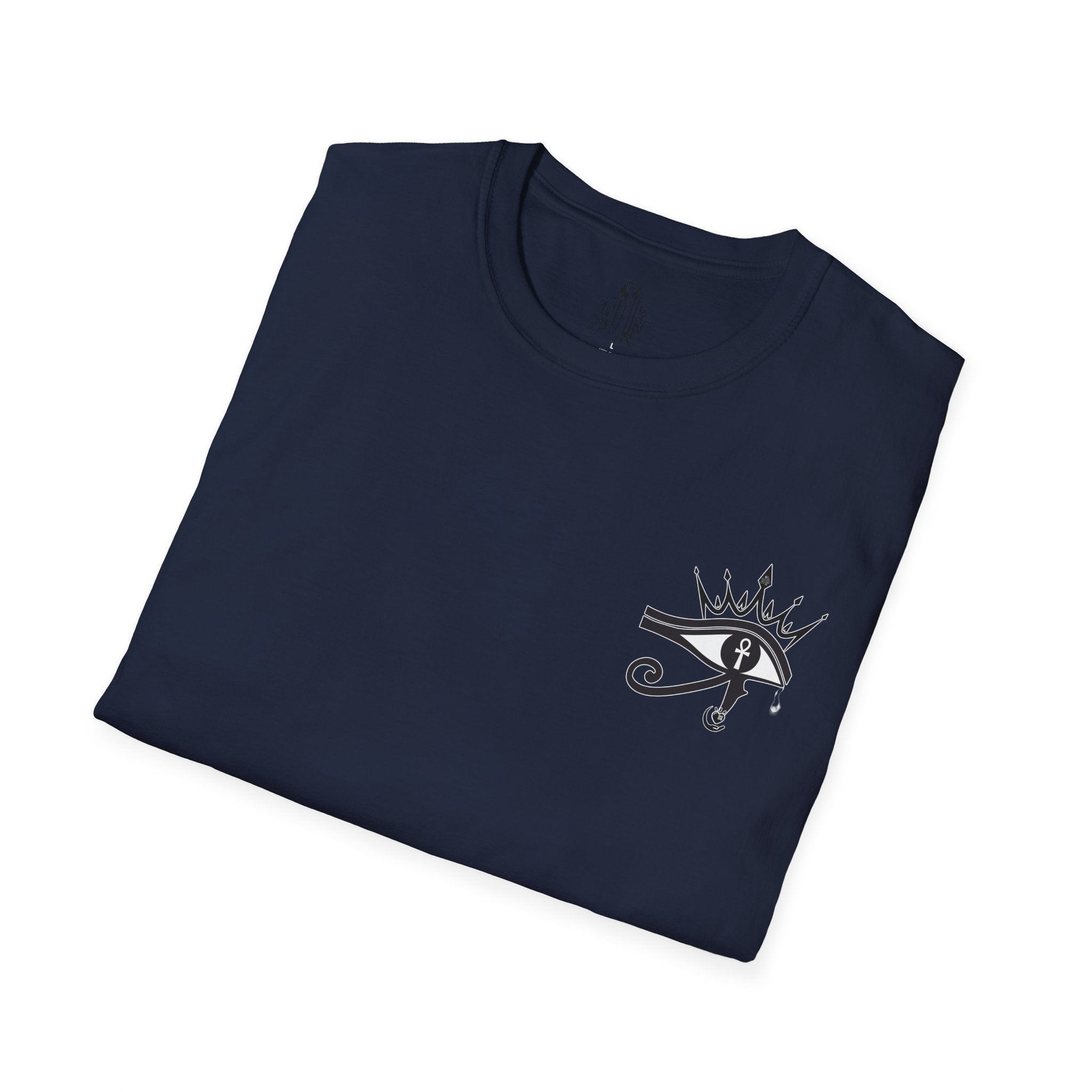 Eye of Horus Chest Logo Empress Tee — Minimal Egyptian Symbol T-Shirt
