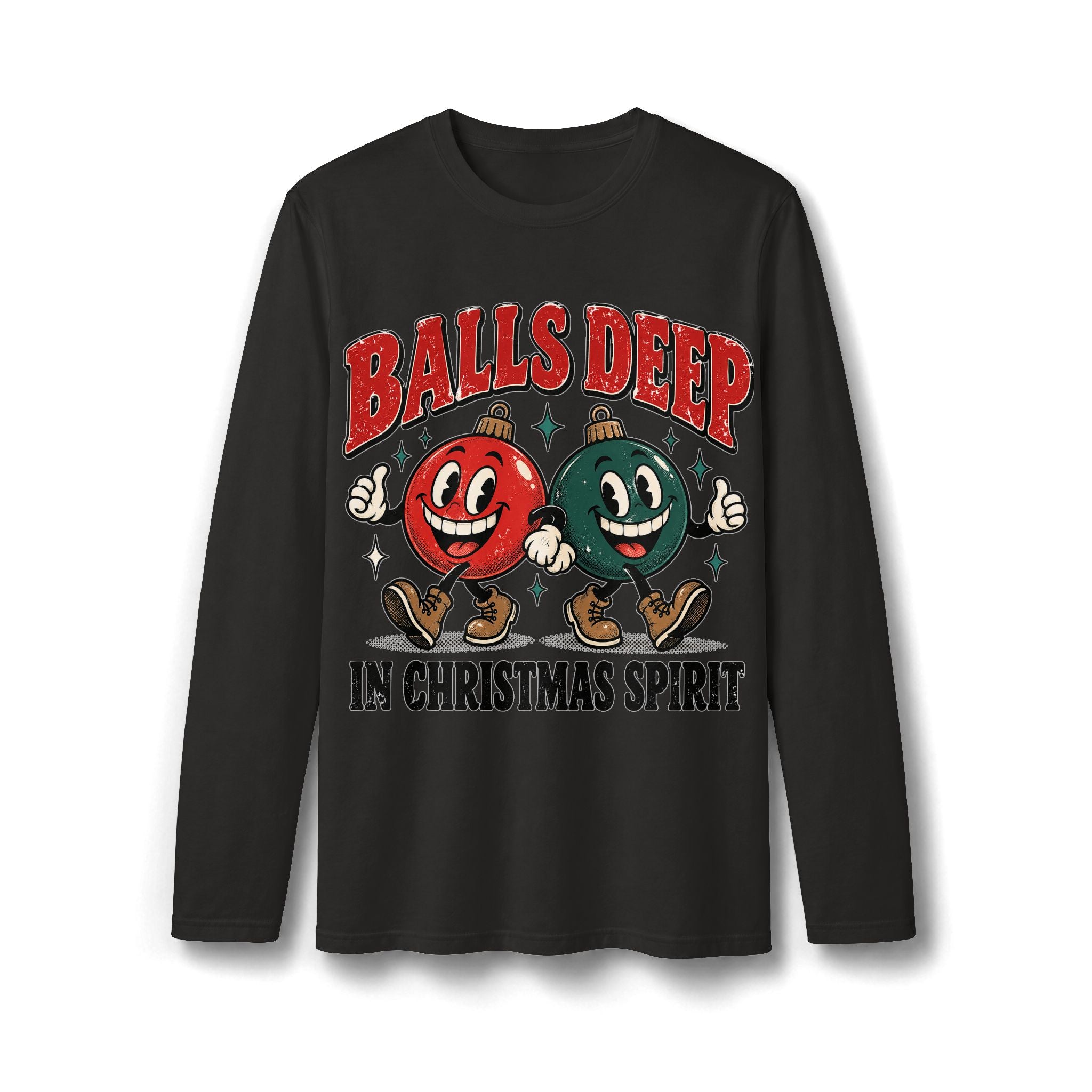 Balls Deep in Christmas Spirit Long Sleeve T-Shirt