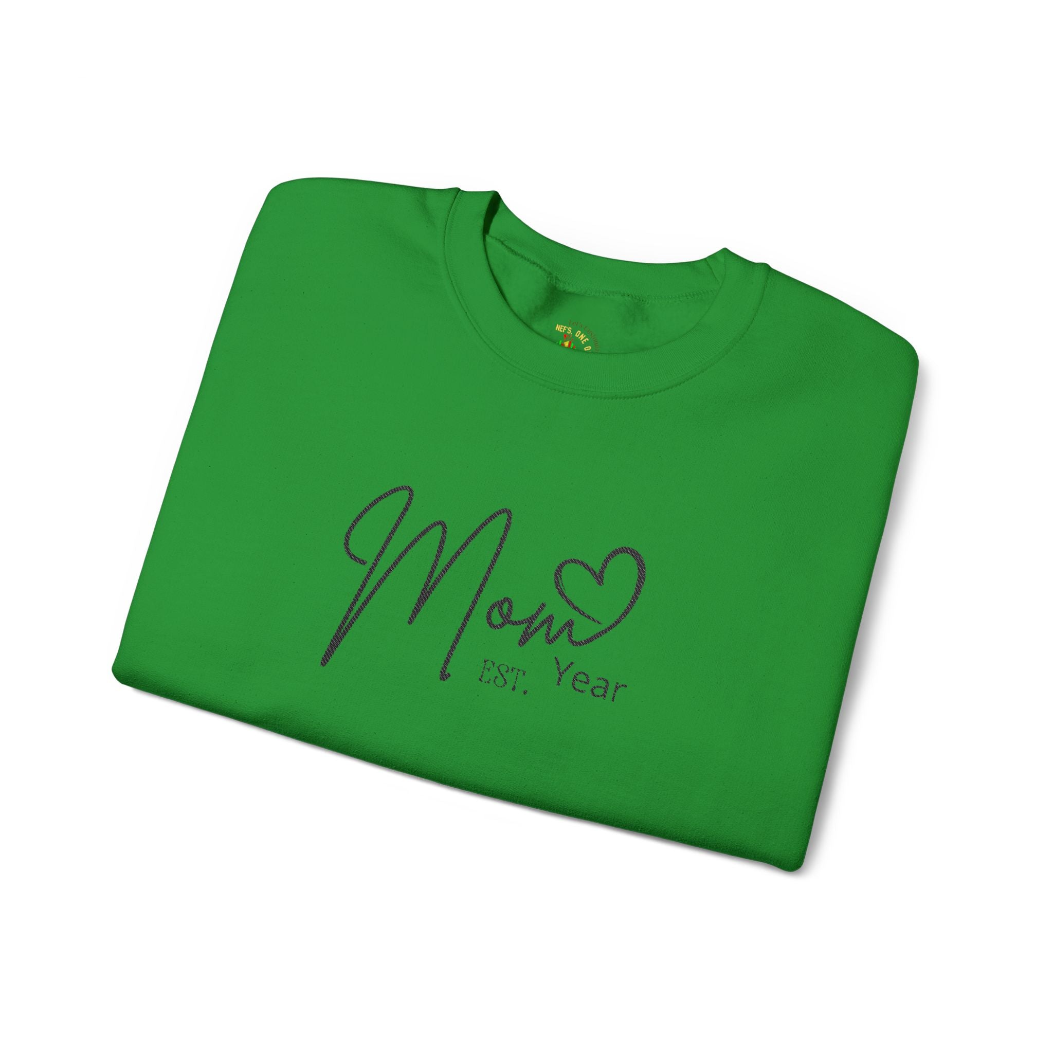 Mom Est. Year Embroidered Customizable Crewneck Sweatshirt