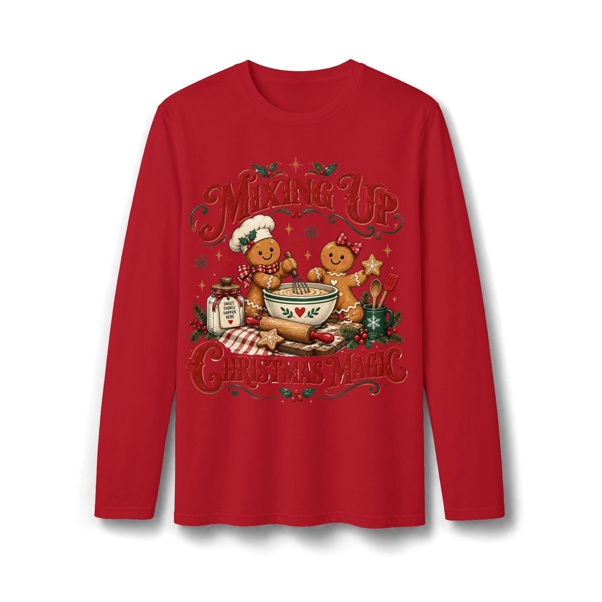 Mixing Up Christmas Magic Gingerbread Long Sleeve T-Shirt