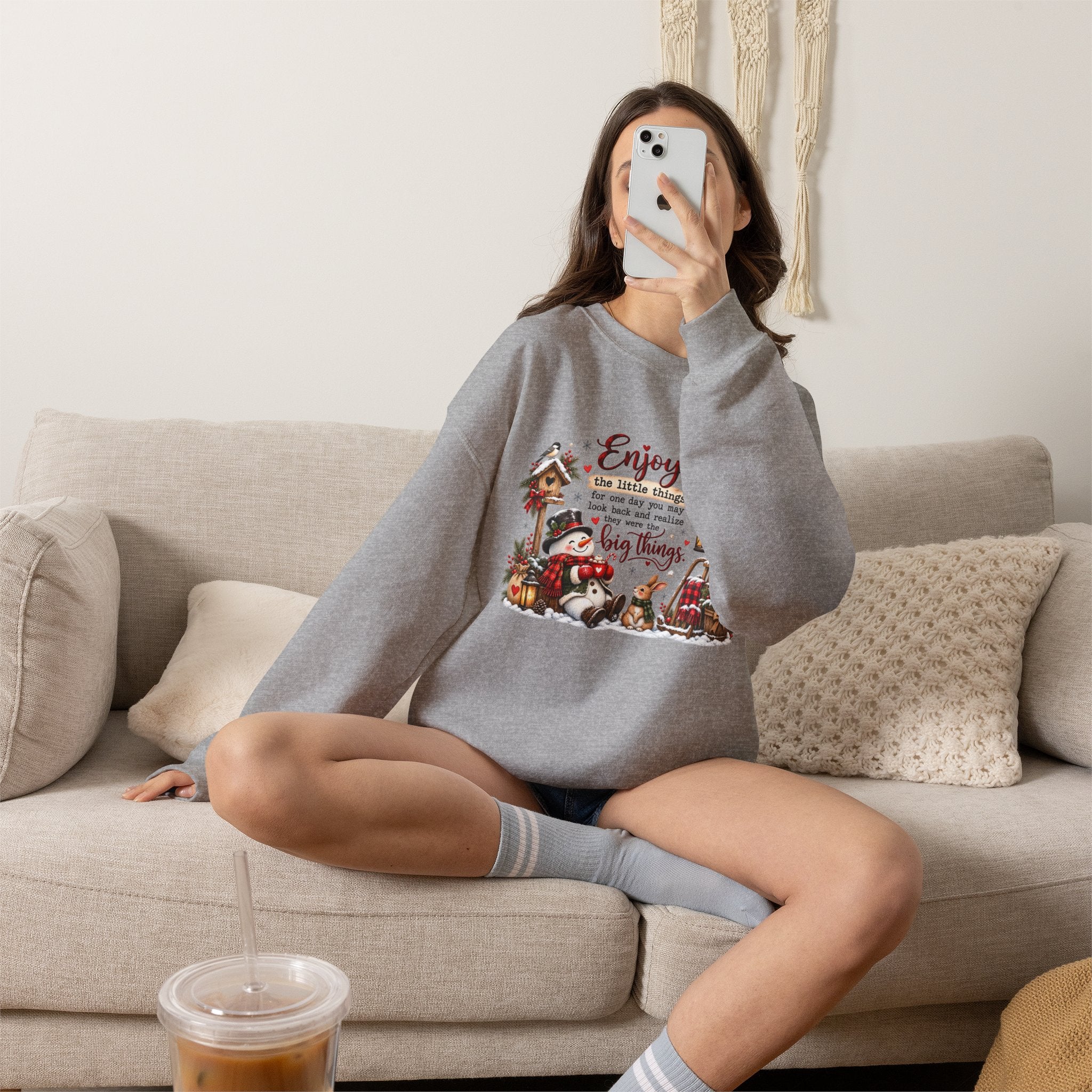Enjoy the Little Things Christmas Crewneck Sweatshirt