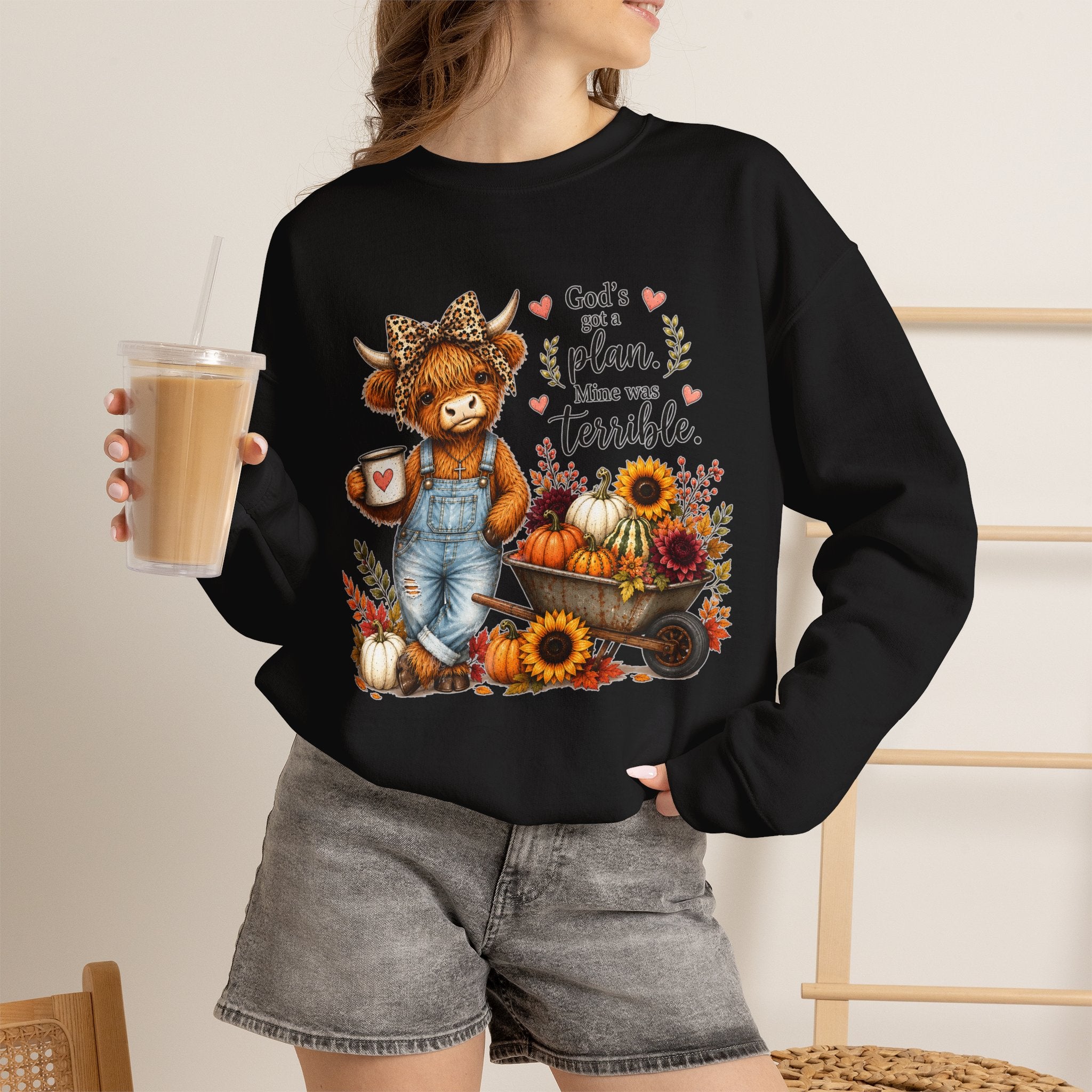 God’s Plan, Mine Was Terrible Bear Fall Crewneck Sweatshirt