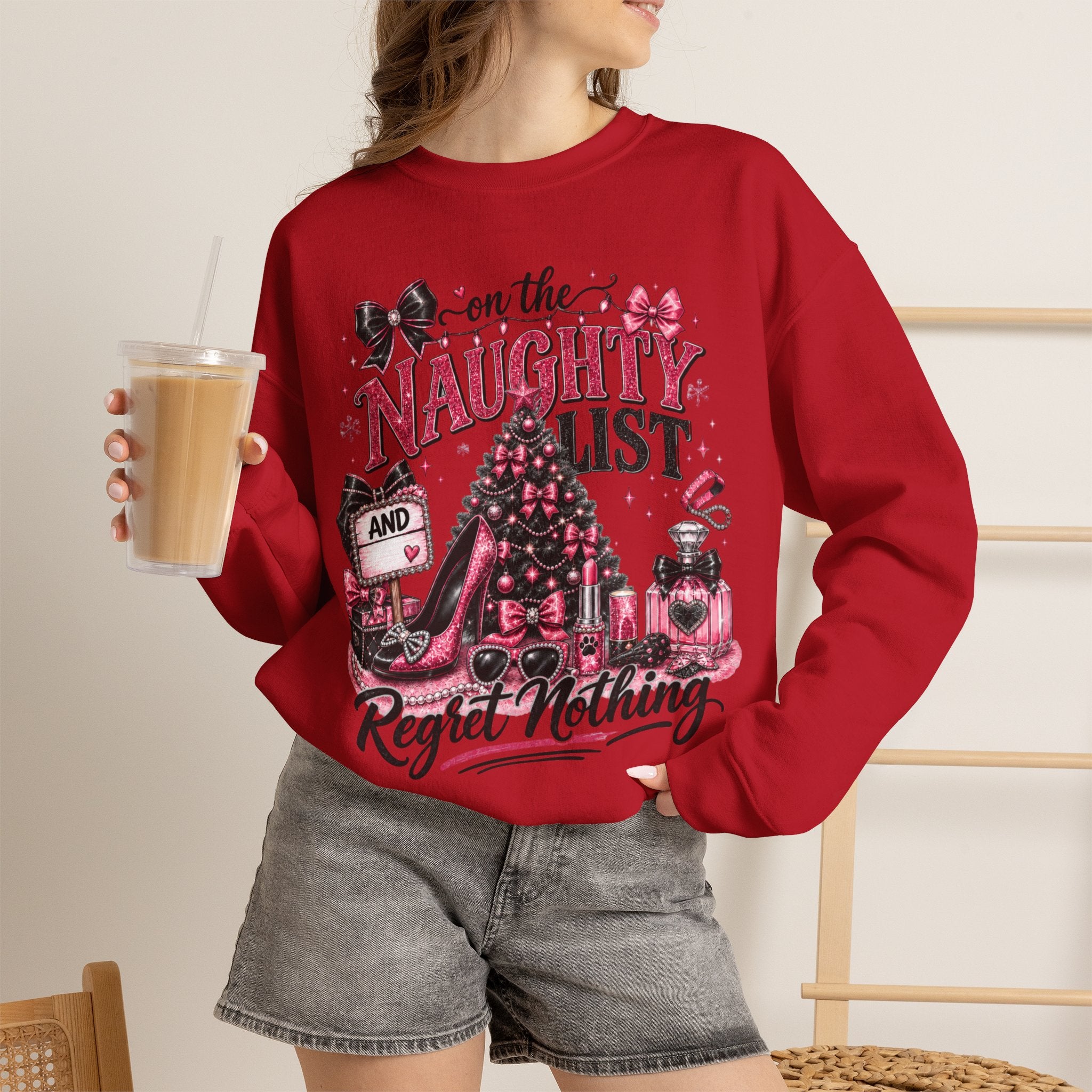 On the Naughty List Christmas Crewneck Sweatshirt