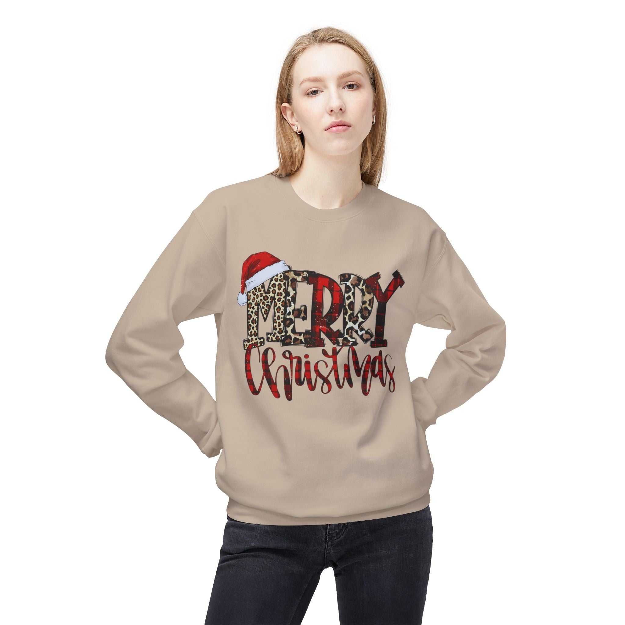 Merry Christmas Leopard Plaid SweatshirtSweatshirtMerry Christmas Leopard Plaid
