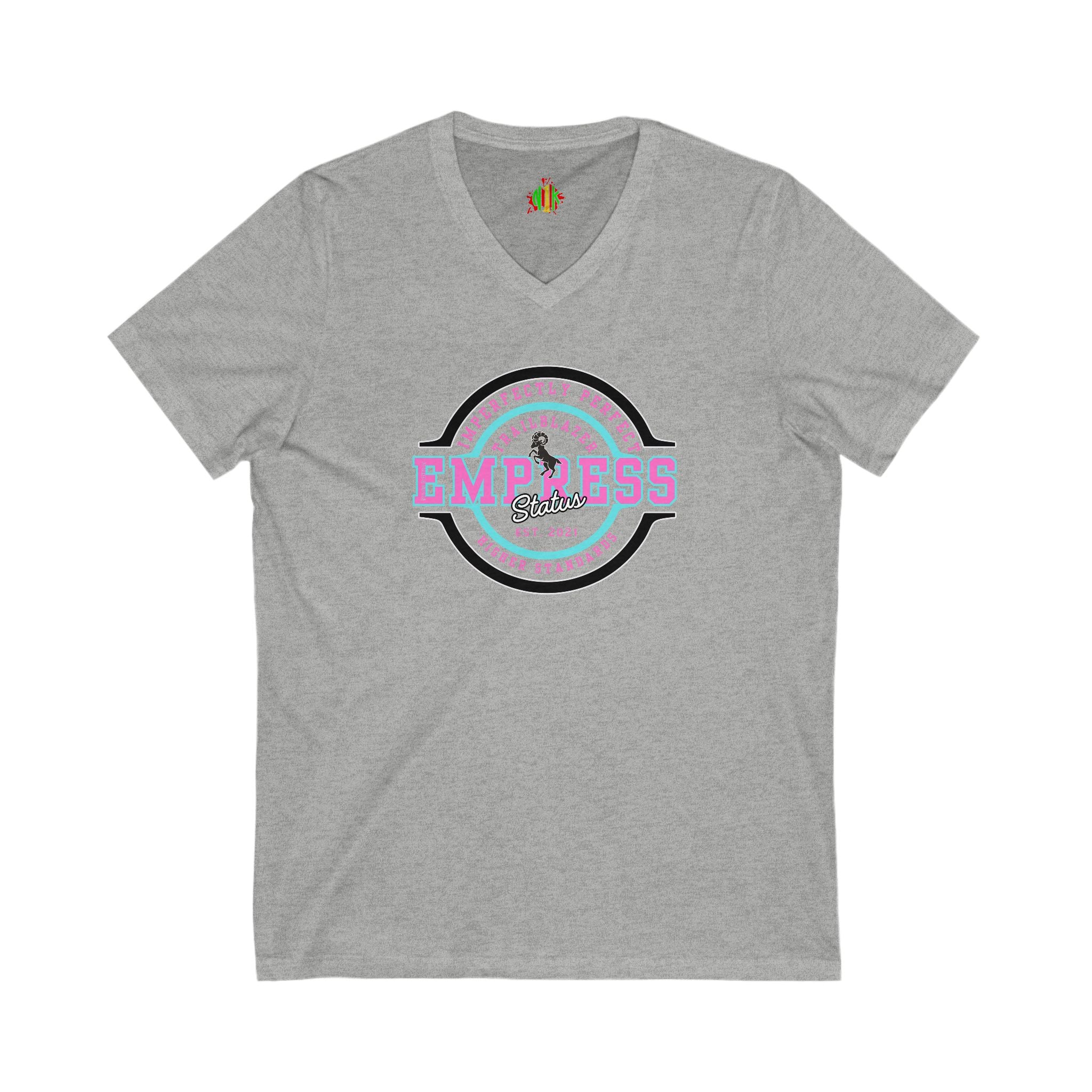 Empowered Empress Status V-Neck Tee for Confident Women, Casual Wear, Sister Gift, Affirmation Clothing, Self-Love Tee, Feminine Fashion