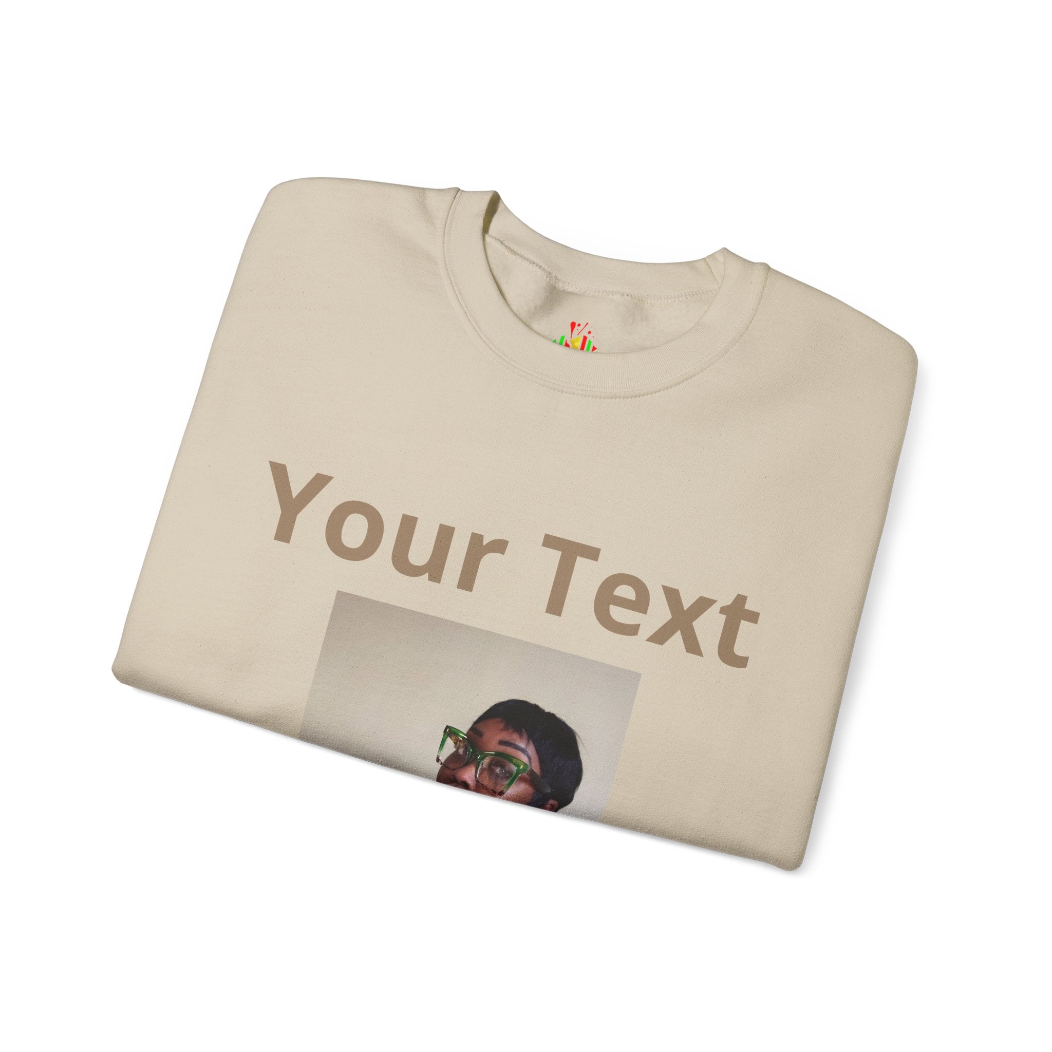 Customizable Front Photo/Text Crewneck Sweatshirt - Unisex Customizable Sweatshirt