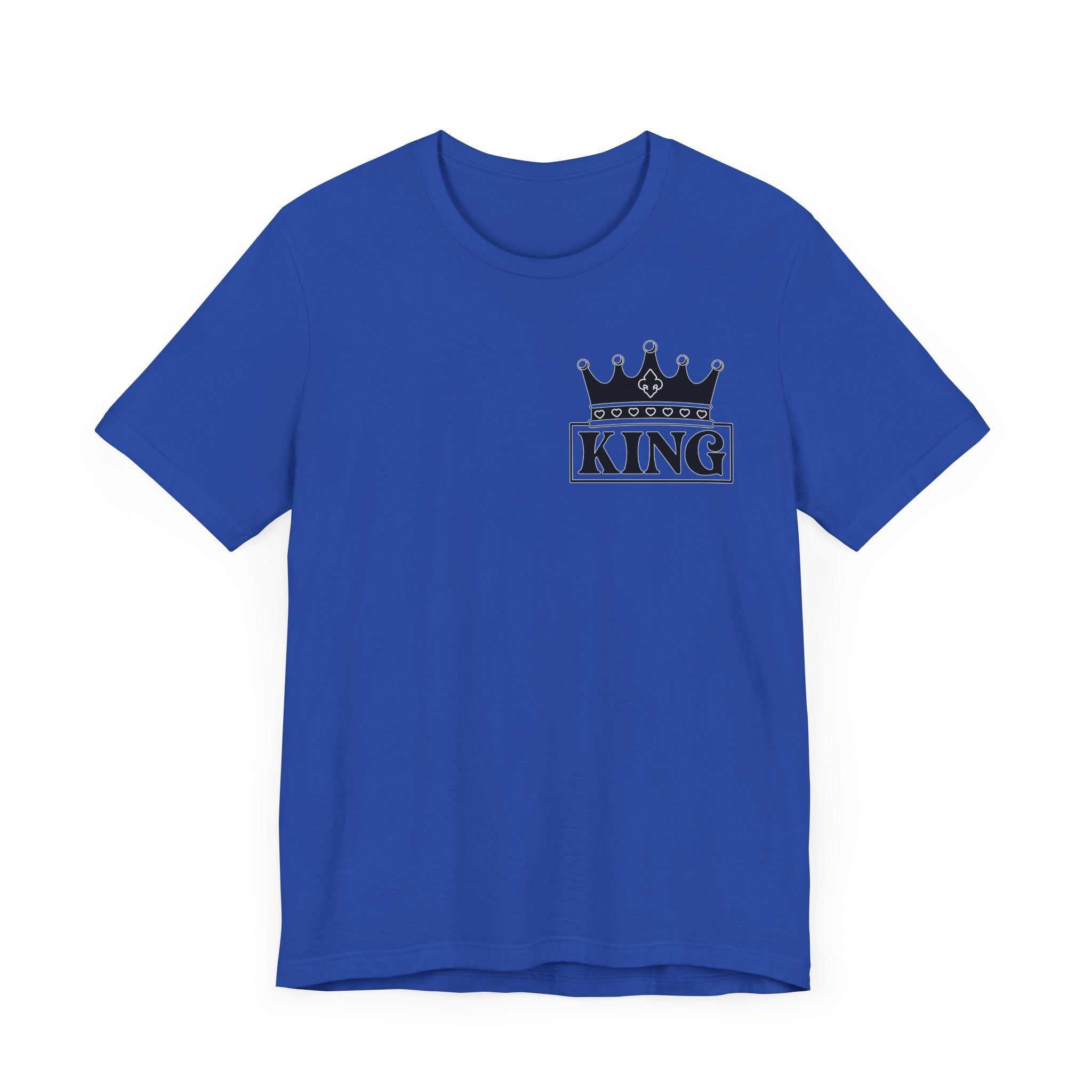 King with his Queen Valentine Casual Soft Unisex Jersey Crew Neck ShorT-ShirtQueen Valentine Casual Soft Unisex Jersey Crew Neck Short Sleeve Tee