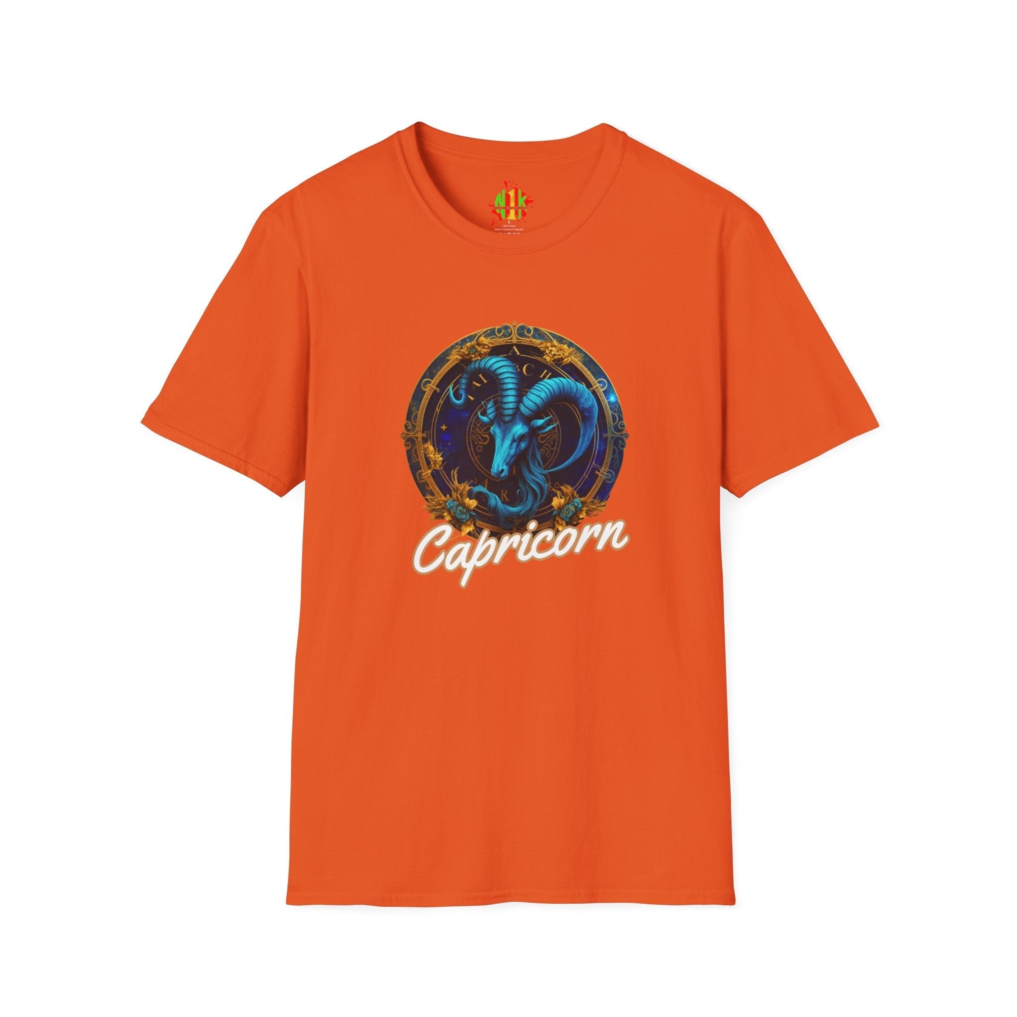Unisex Capricorn Tee soft-style 100% cotton casual t-shirt with classic fit and durable ribbed collar