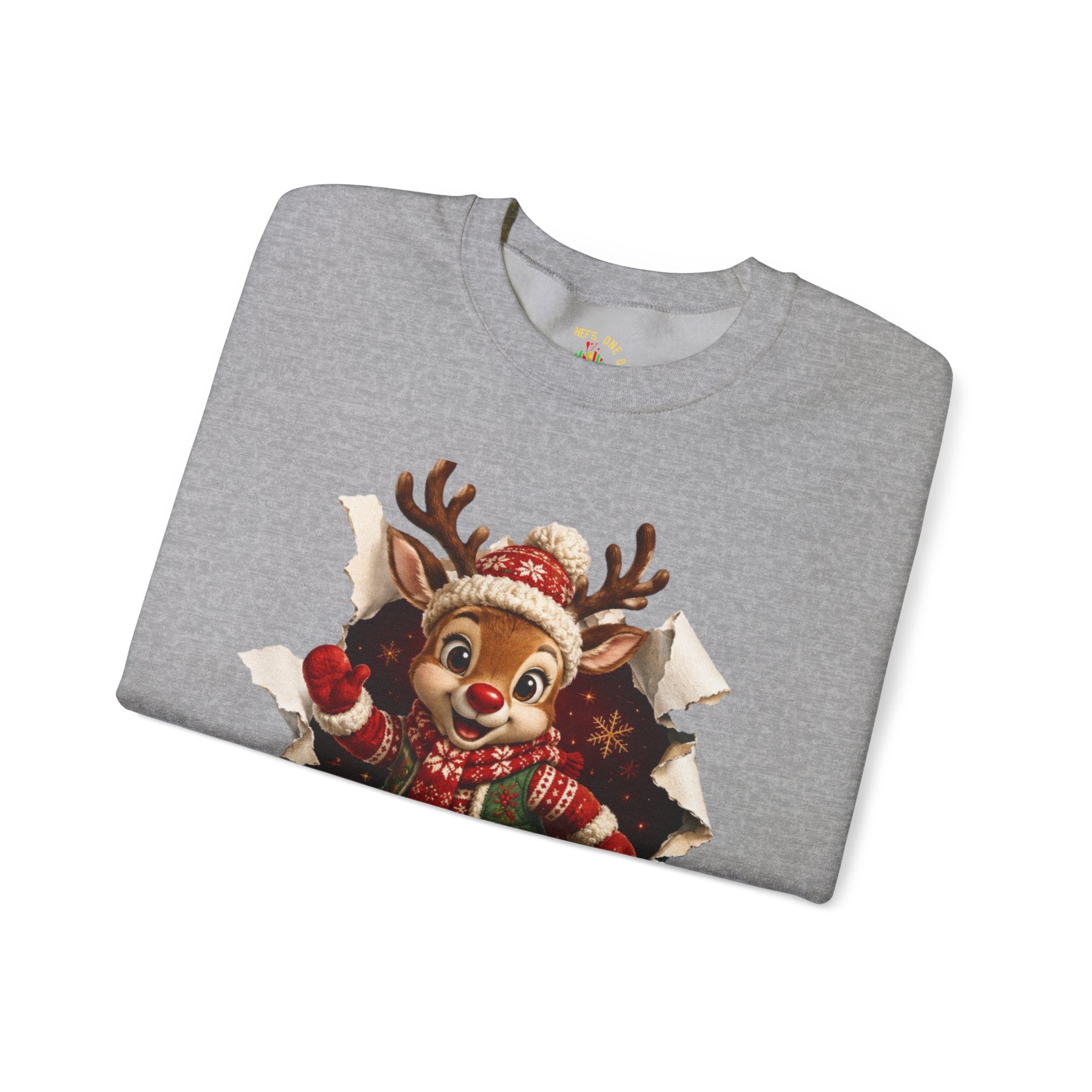 Festive Christmas Reindeer Crewneck Sweatshirt