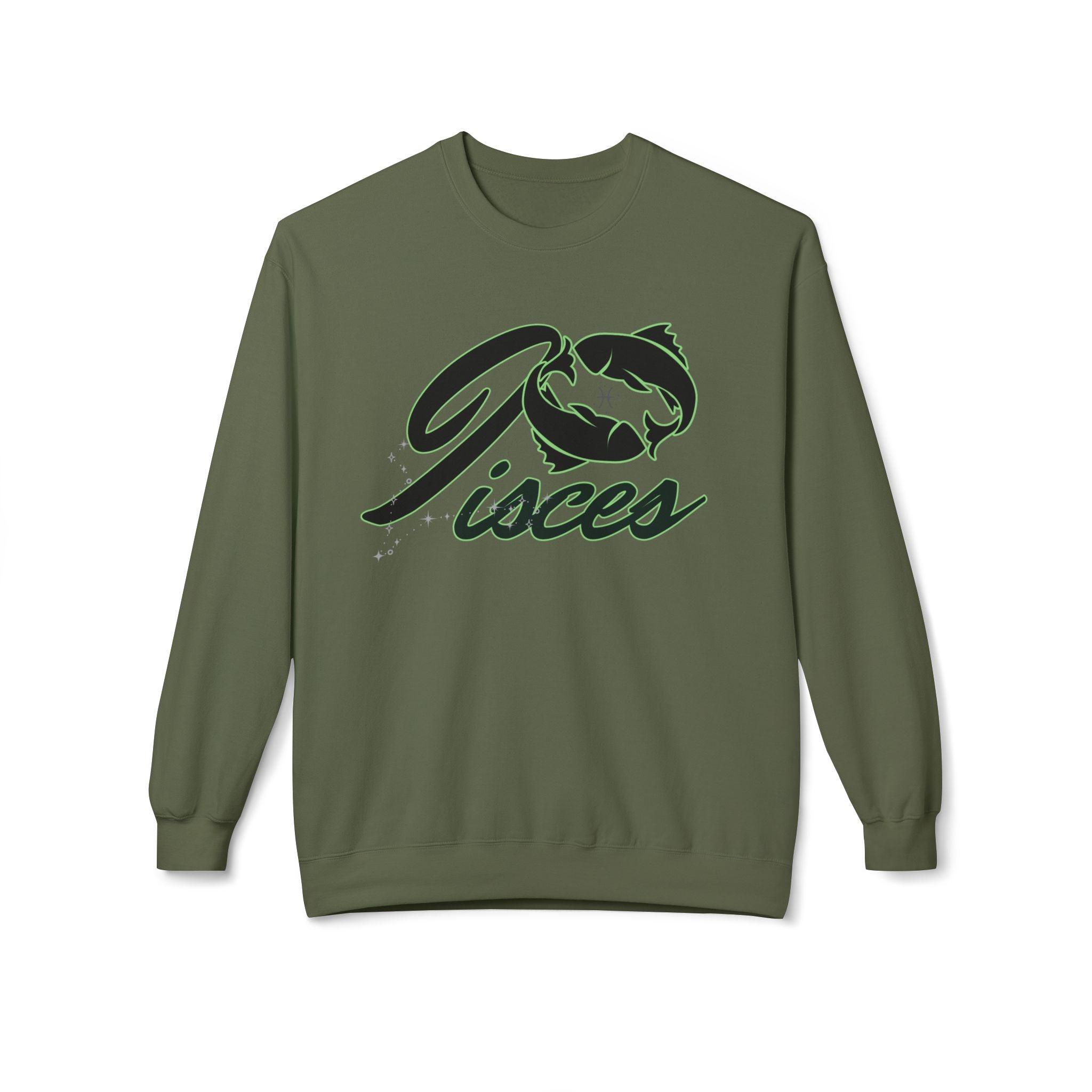 Pisces Zodiac Crewneck Sweatshirt — Astrological Fish Graphic